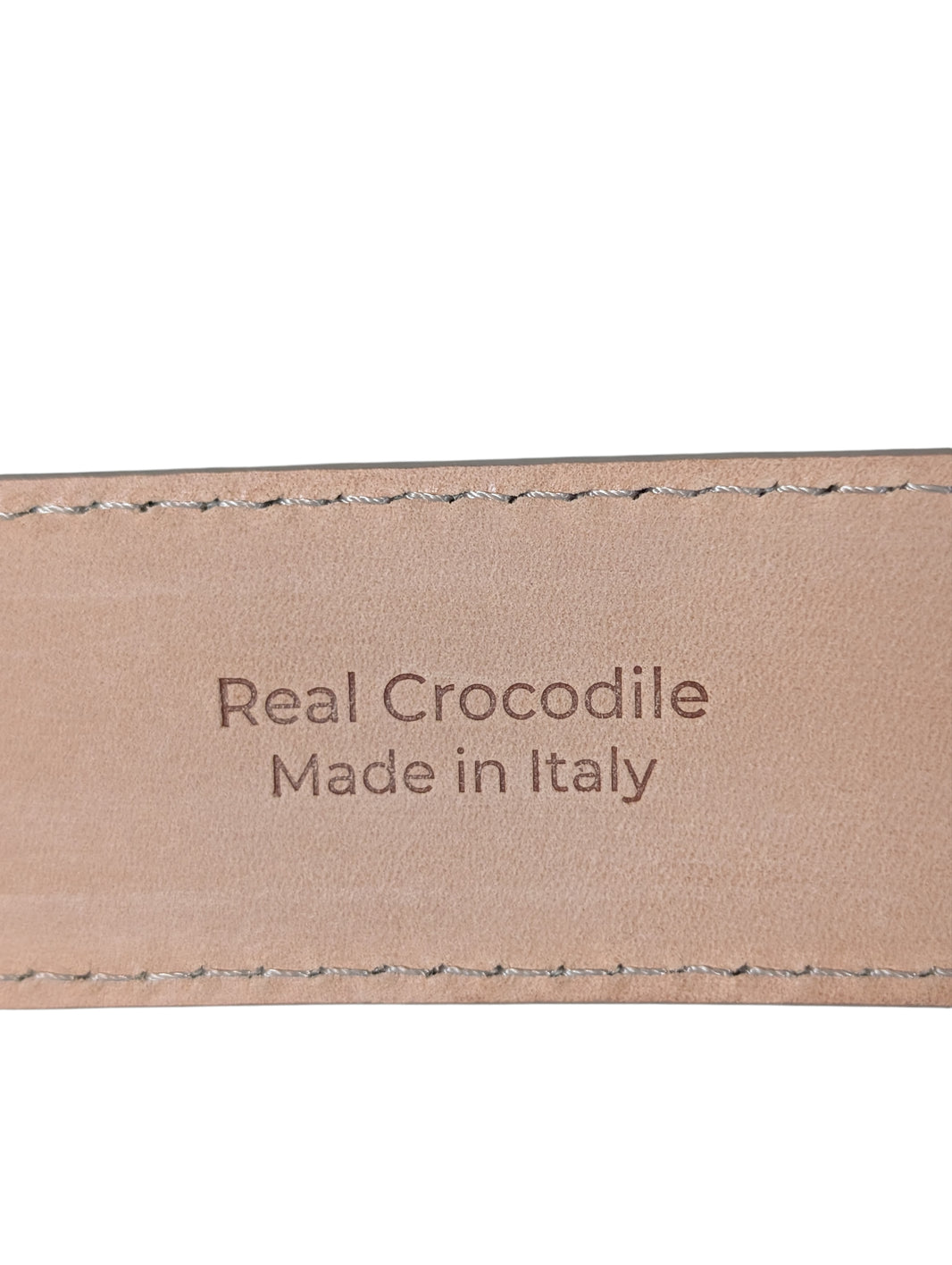 AMAL Himalayan Crocodile Leather Belt - Buckle System Authenticated Designer