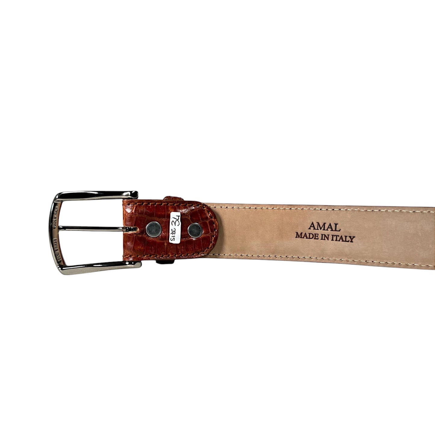 Glazed Burnt Crocodile Leather Belt