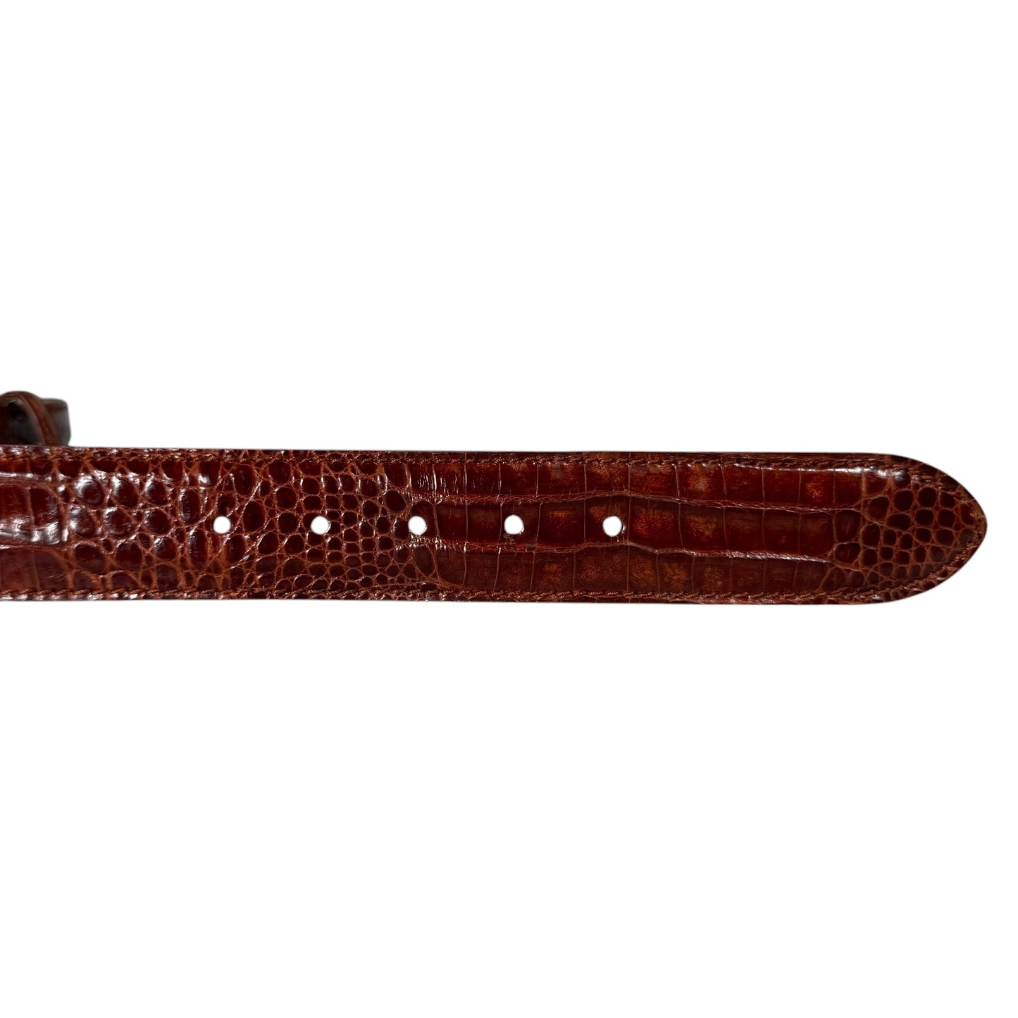 Glazed Burnt Crocodile Leather Belt