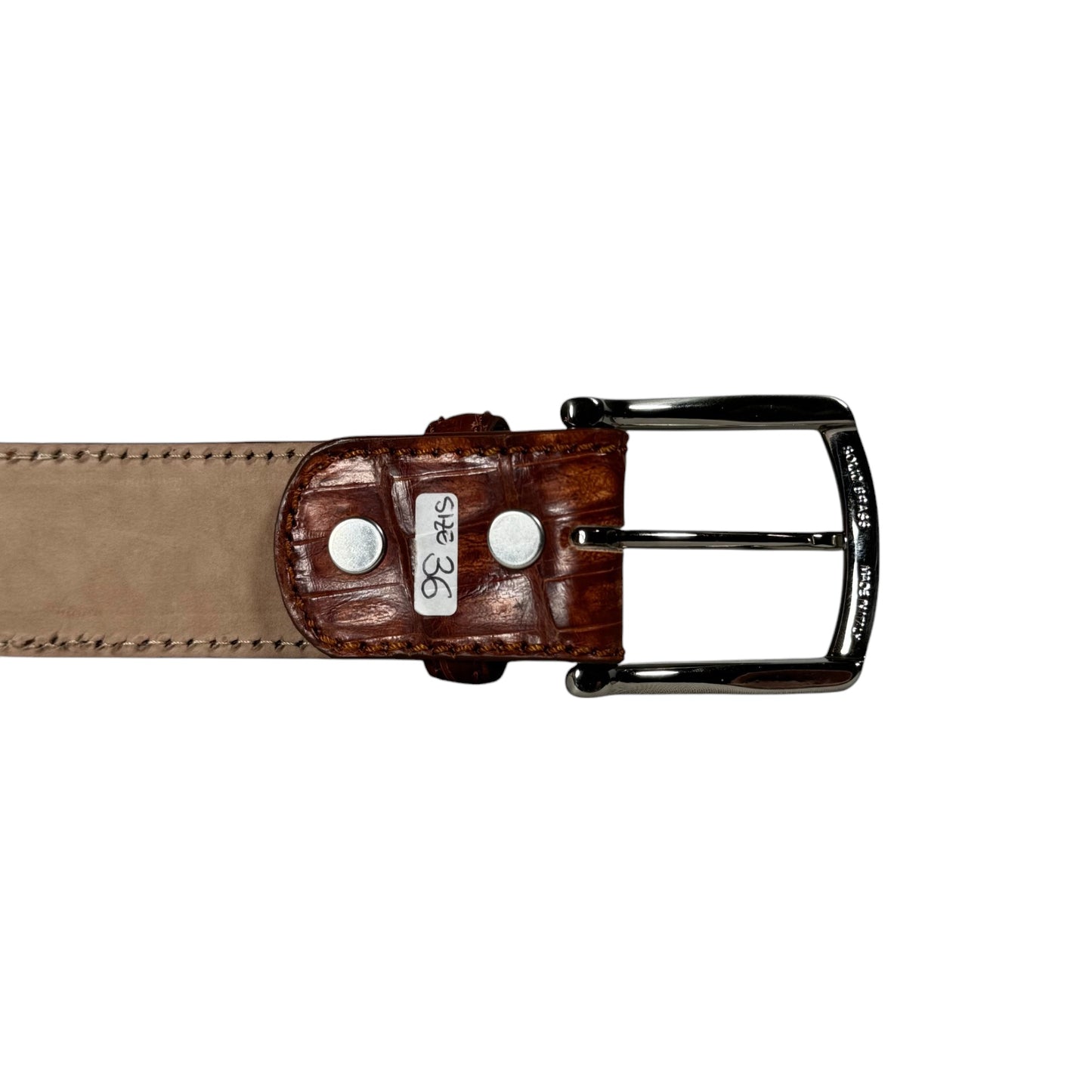 Glazed Burnt Crocodile Leather Belt