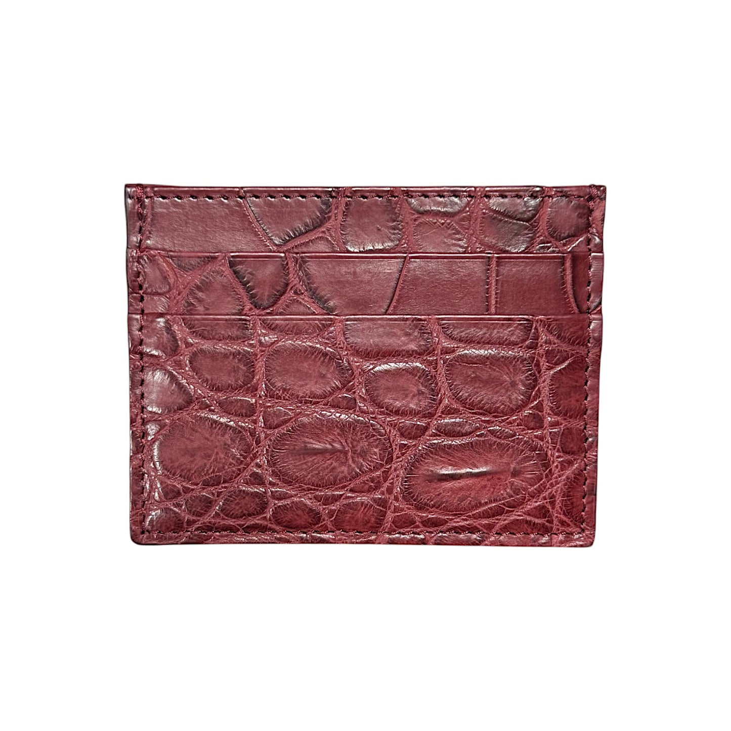 Merlot Crocodile Card Holder