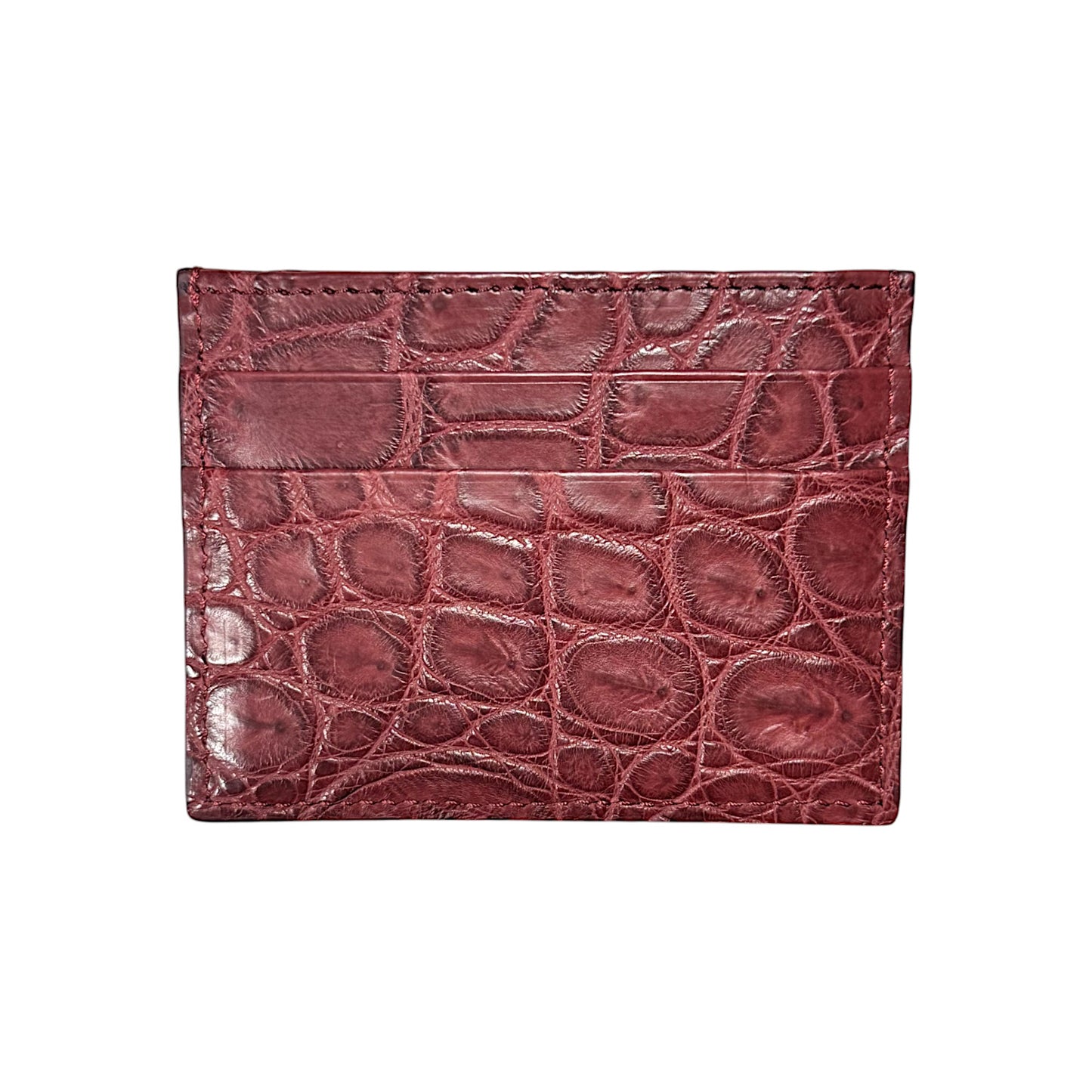 Merlot Crocodile Card Holder