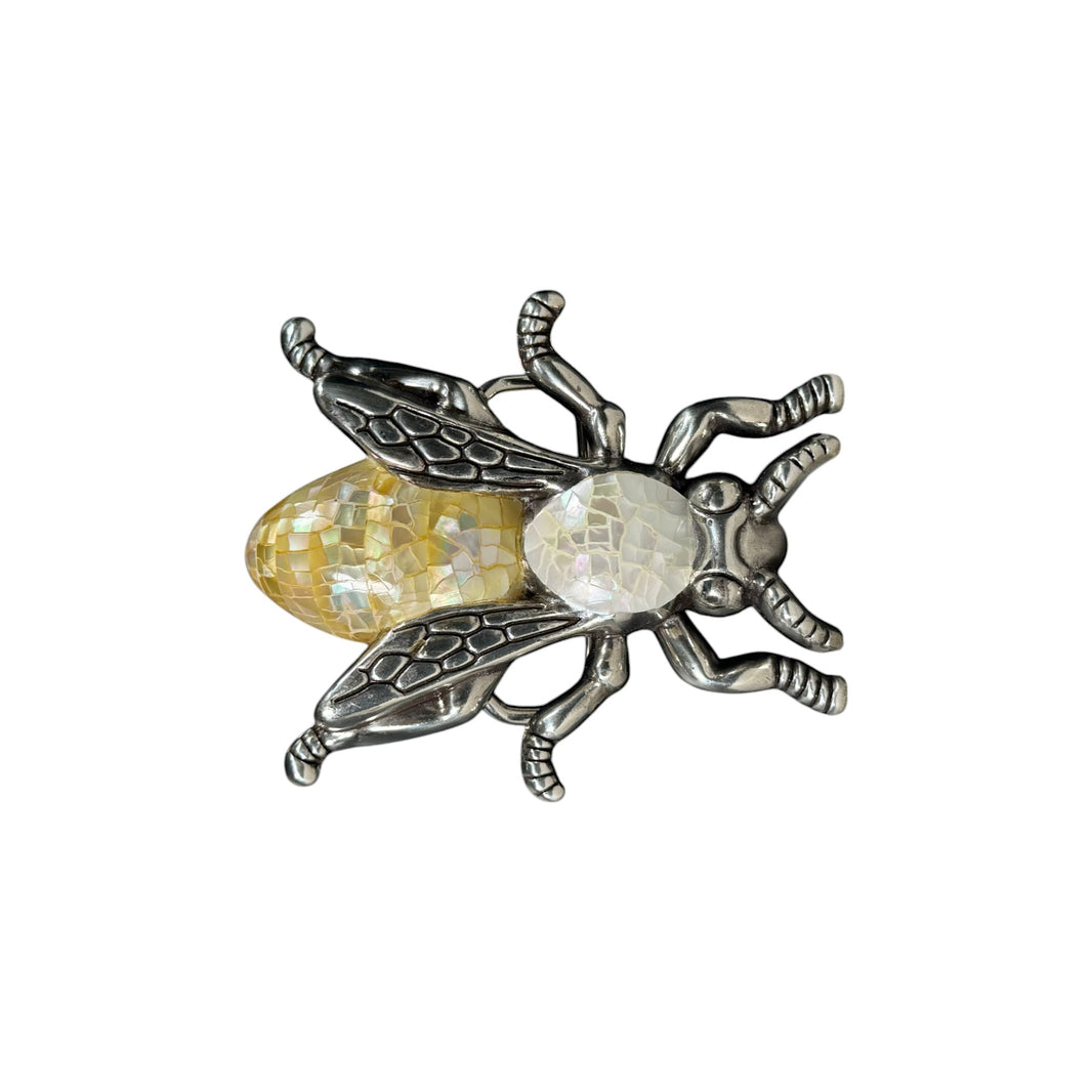 Mother Of Pearl Bee Belt Buckle