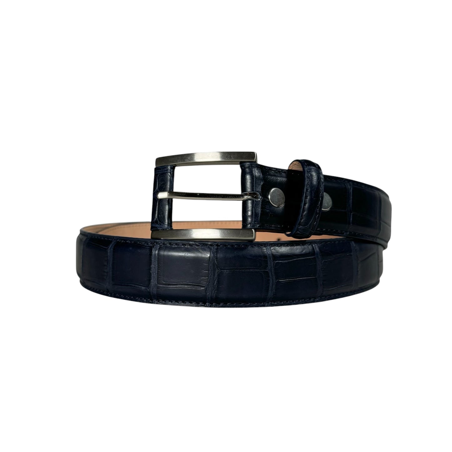 Elegant Navy Alligator Belt