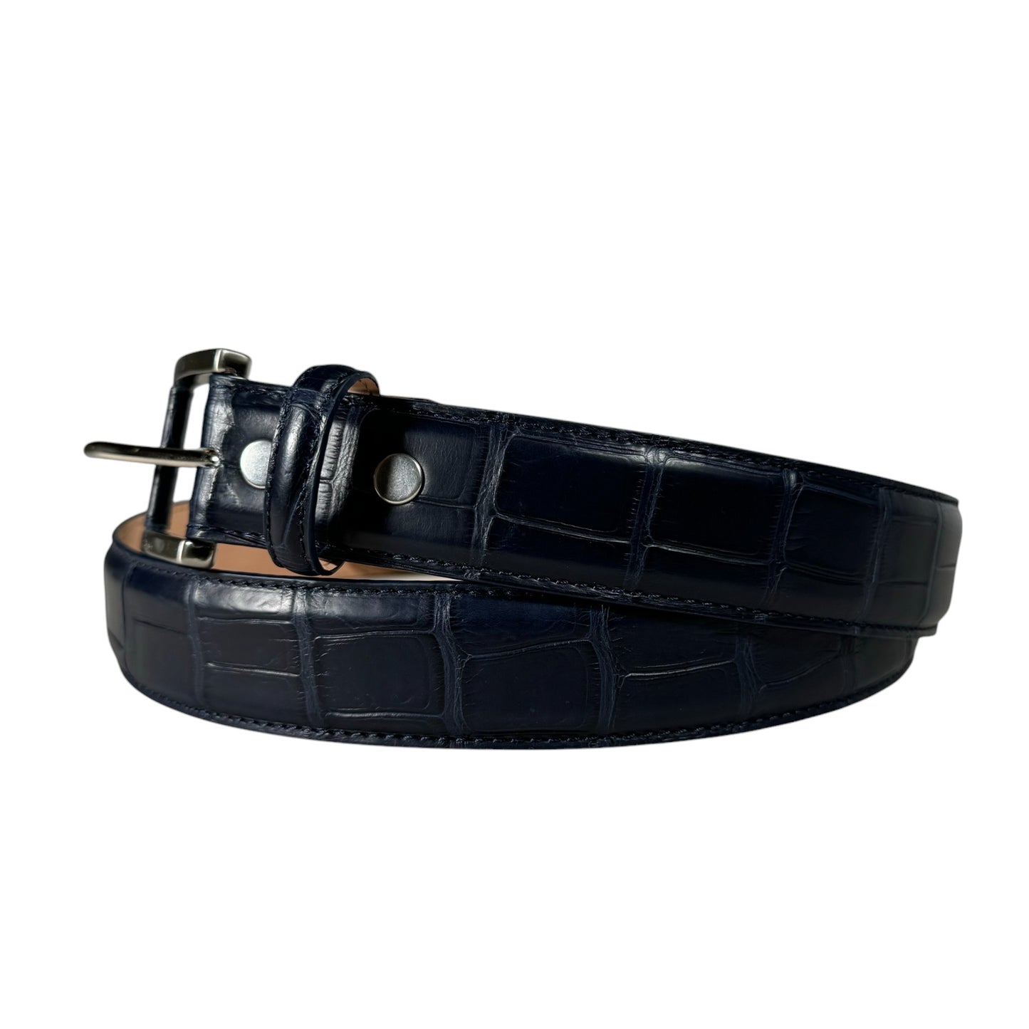 Elegant Navy Alligator Belt