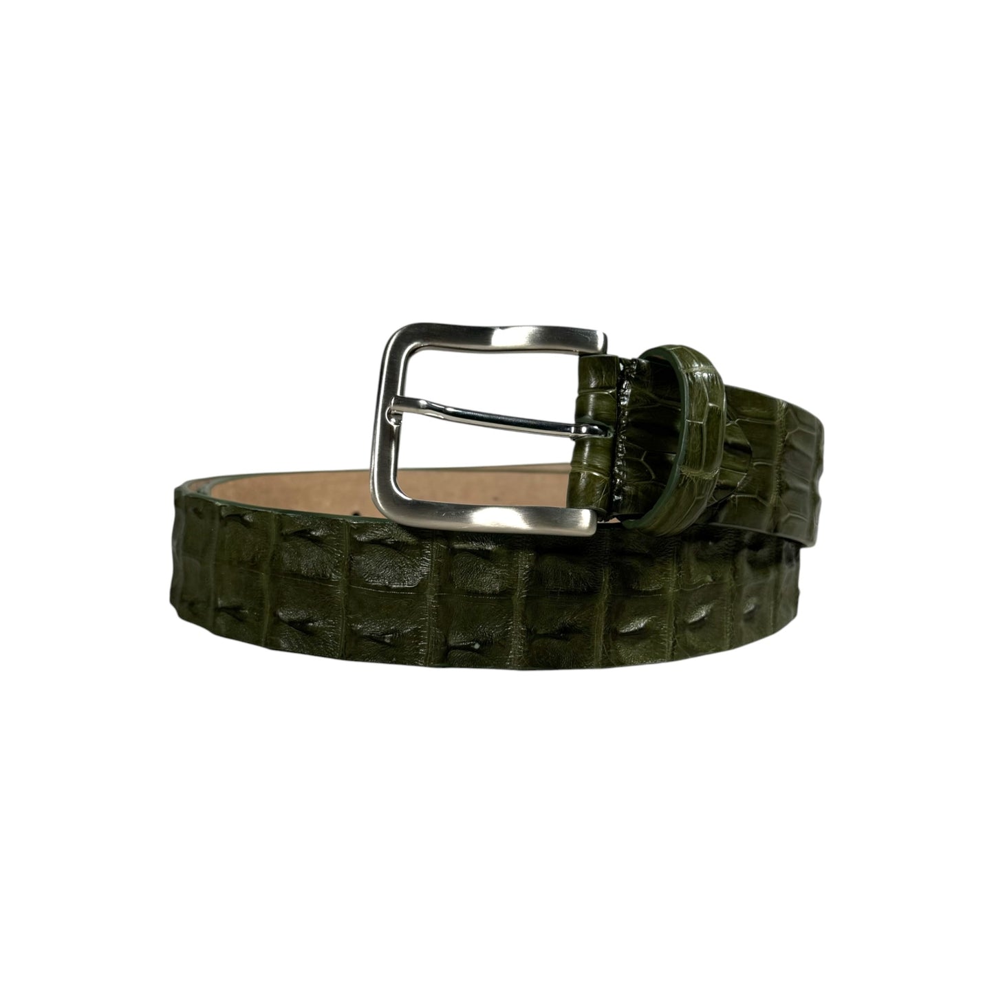 Olive Bone Crocodile Belt