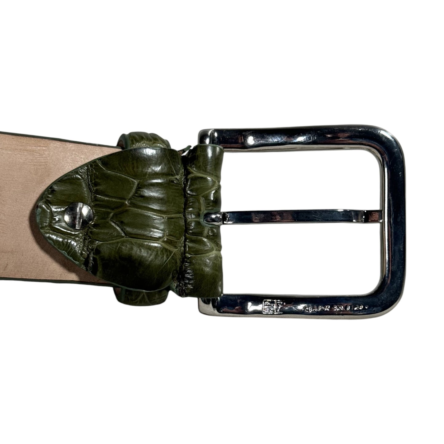 Olive Bone Crocodile Belt