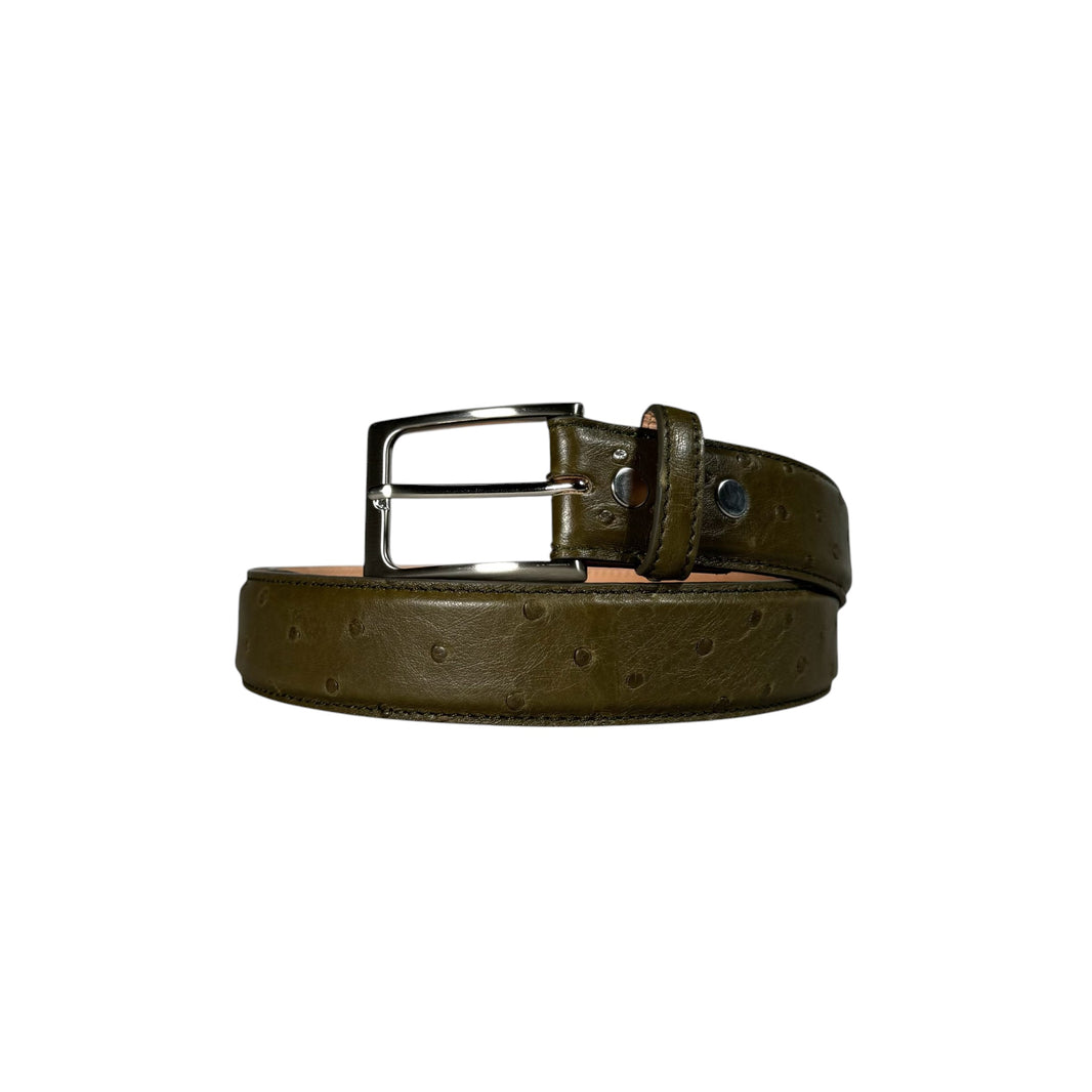 Olive Ostrich Belt