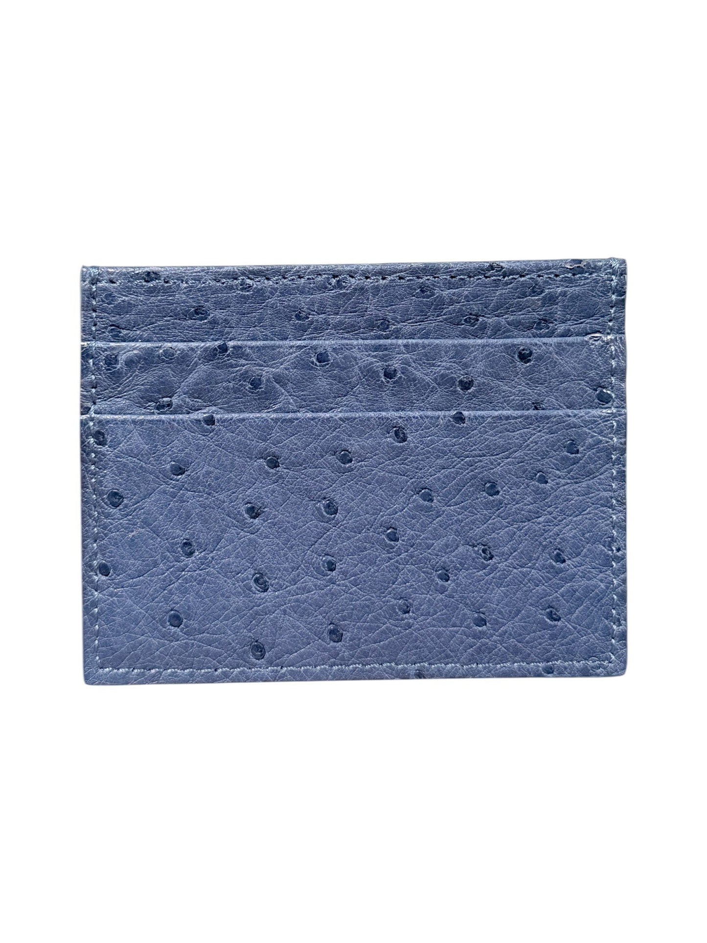 Ostrich Wallet Hand Made Blue