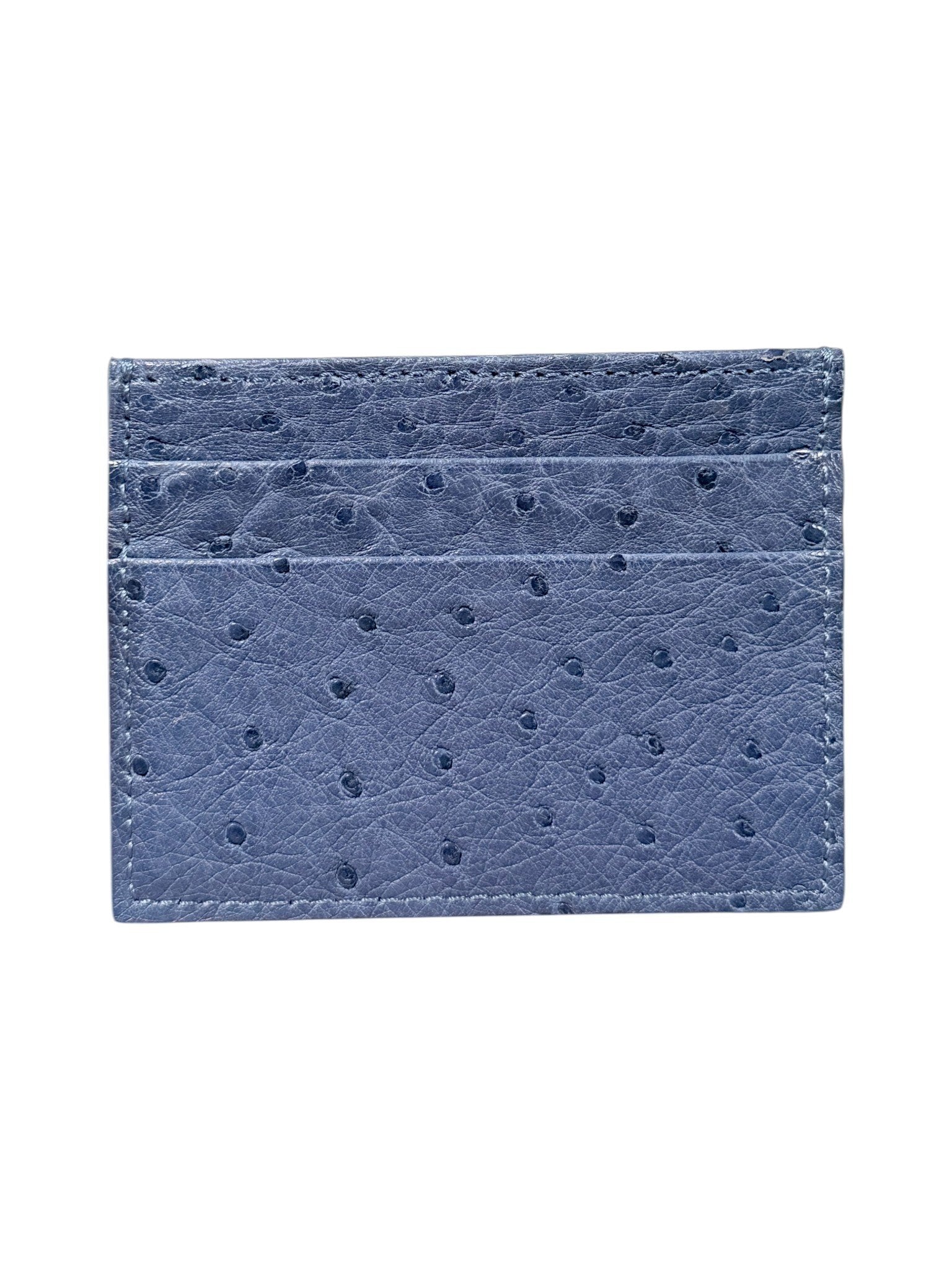 Ostrich Wallet Hand Made Blue