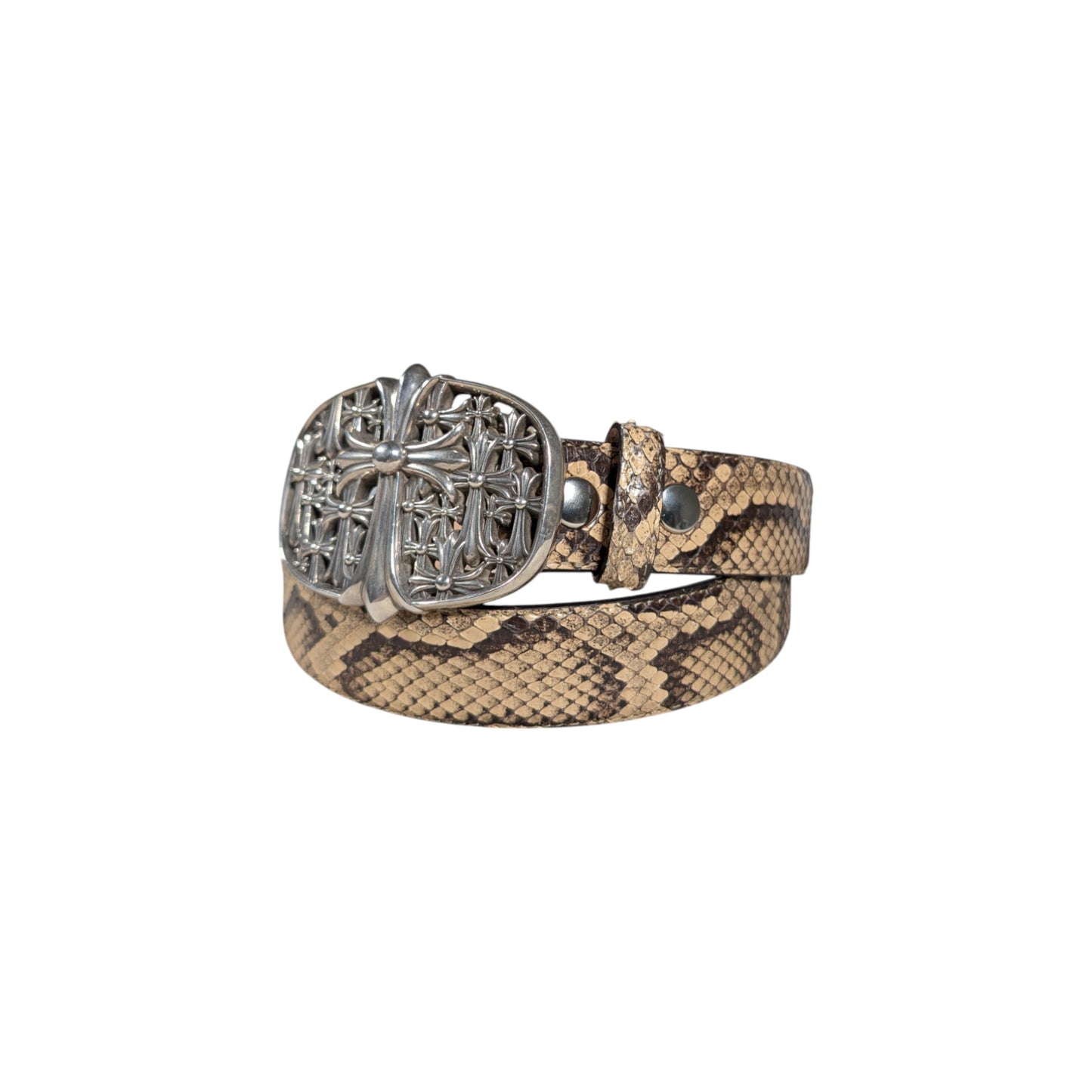 Natural Python Snakeskin Belt