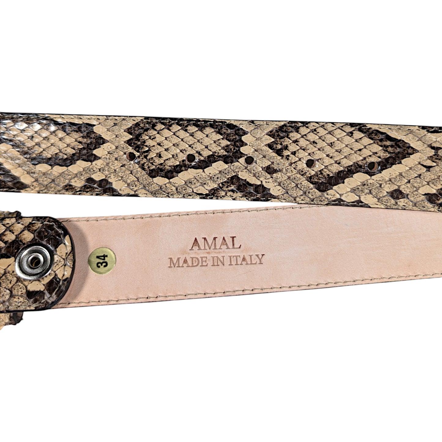 Natural Python Snakeskin Belt