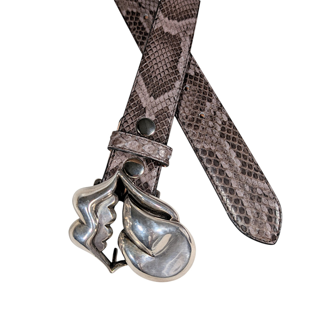 Smoky Python Snakeskin Belt