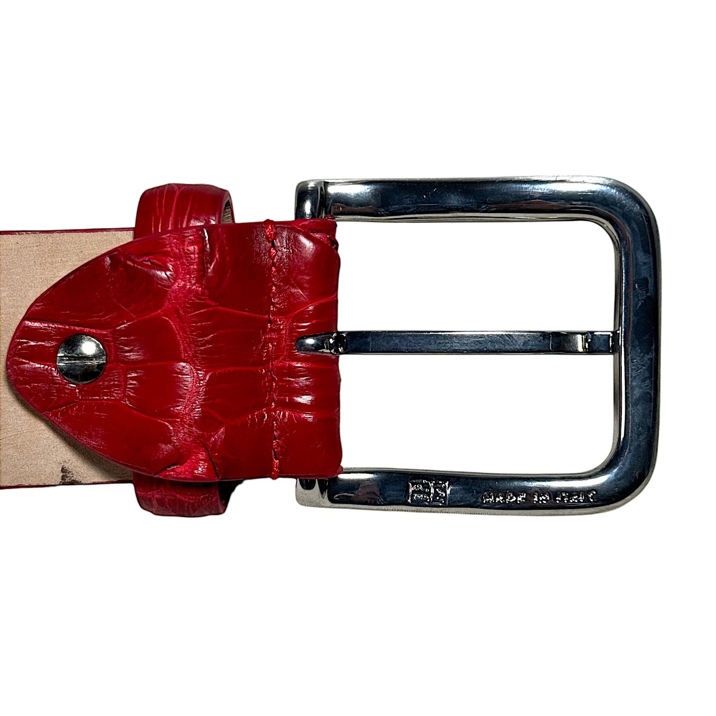 Red Bone Crocodile Belt