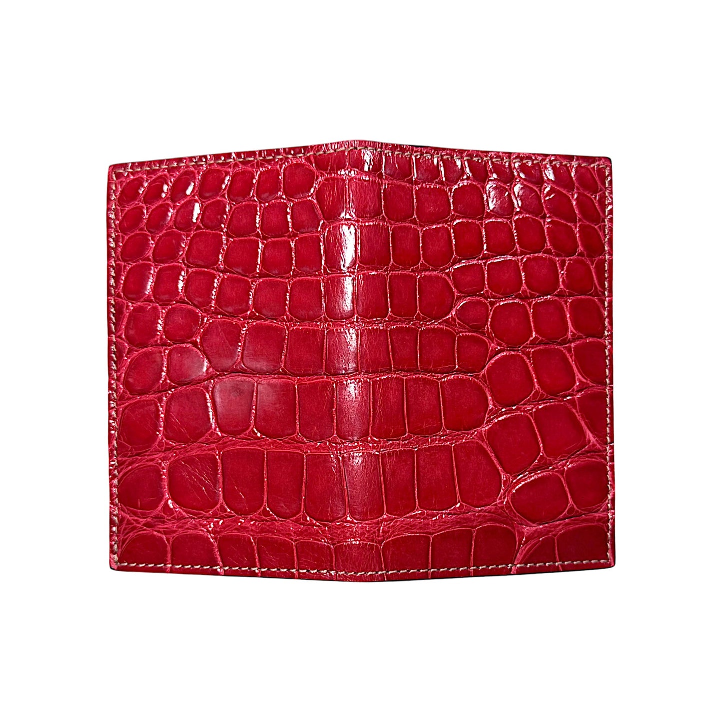 Cherry Patent Crocodile Card Wallet