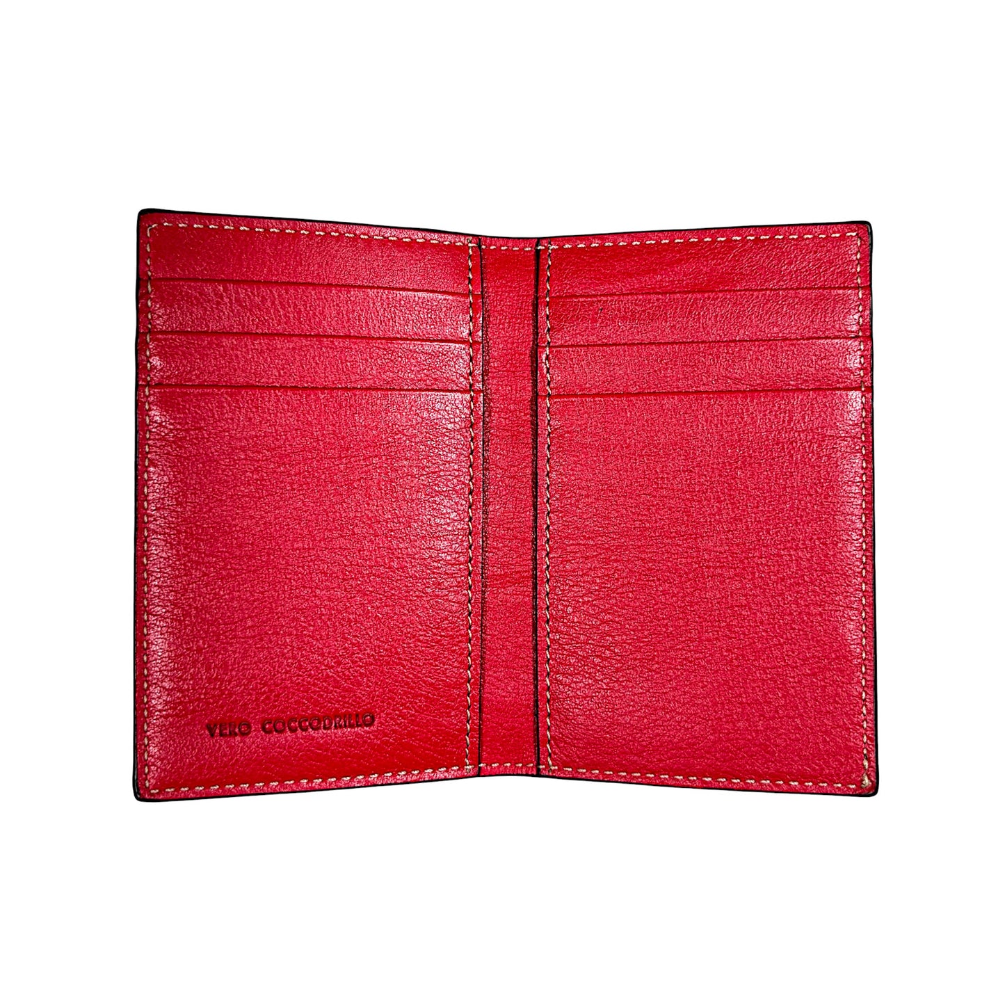 Cherry Patent Crocodile Card Wallet