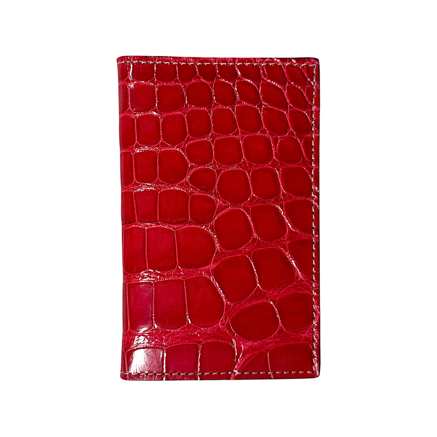 Cherry Patent Crocodile Card Wallet