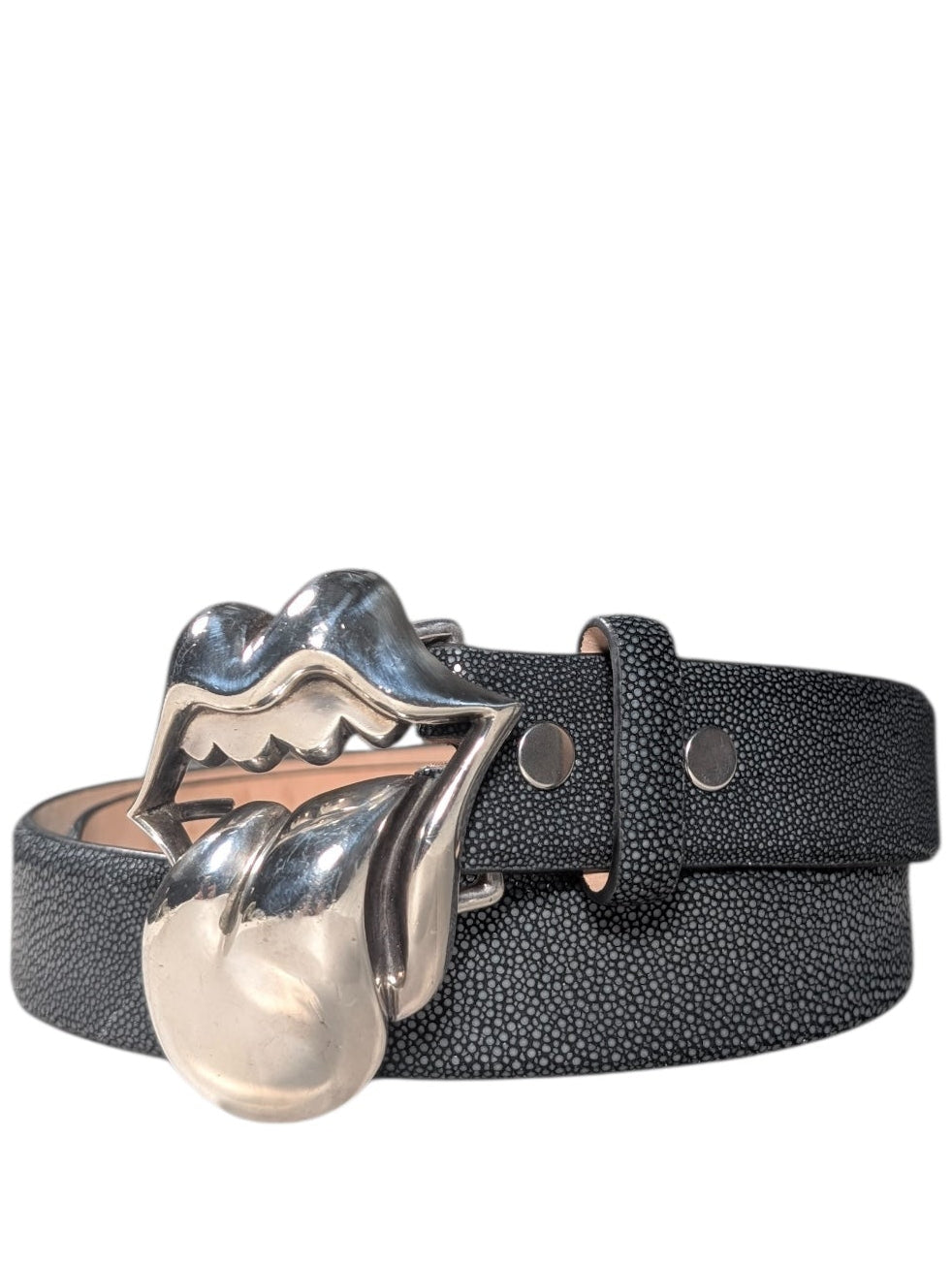 AMAL Exotic Caviar Stingray Leather Belt Strap Archival