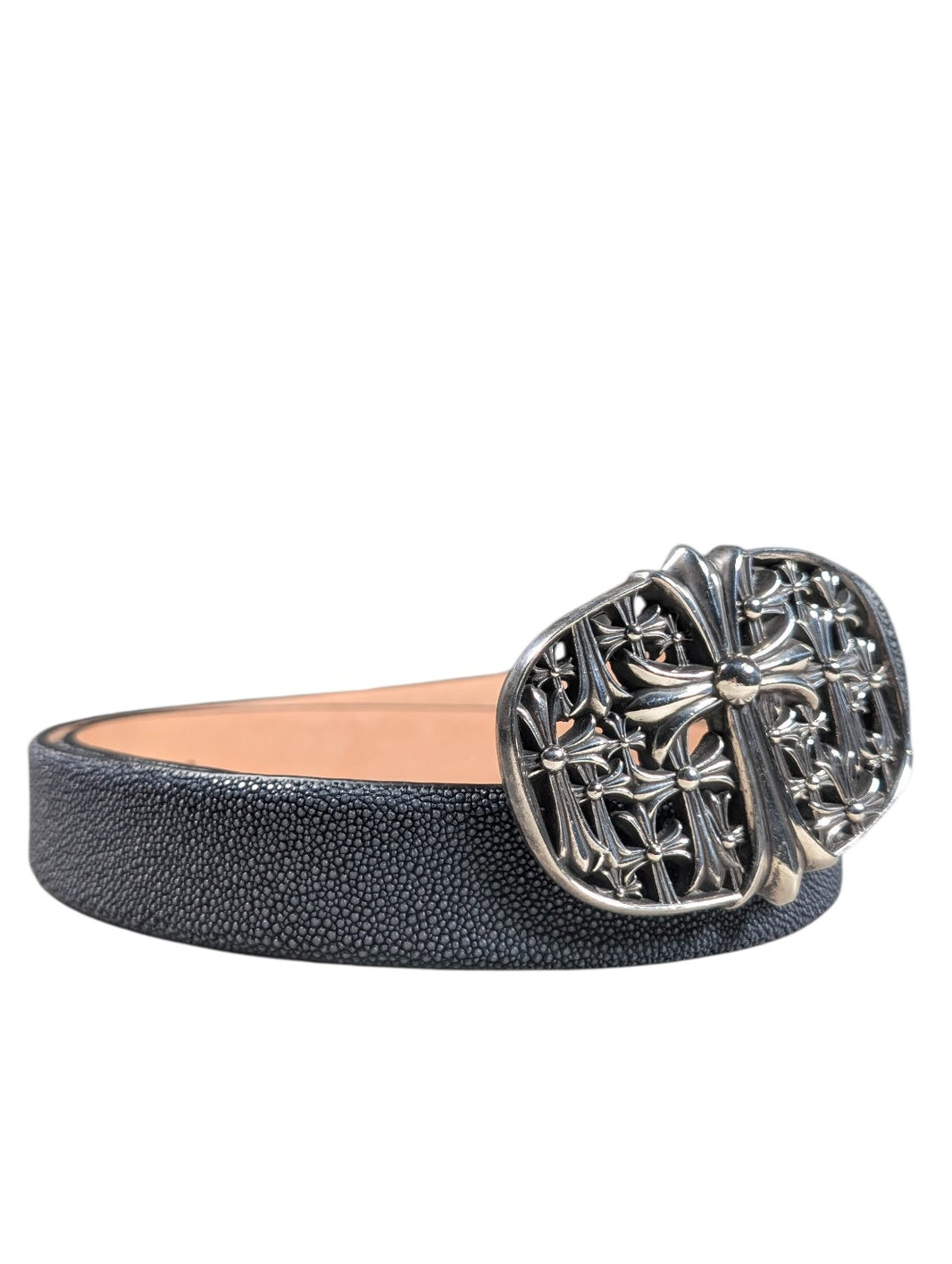AMAL Exotic Caviar Stingray Leather Belt Strap Authenticated Designer