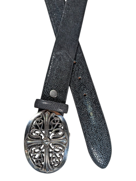 AMAL Exotic Caviar Stingray Leather Belt Strap Authentic Belts