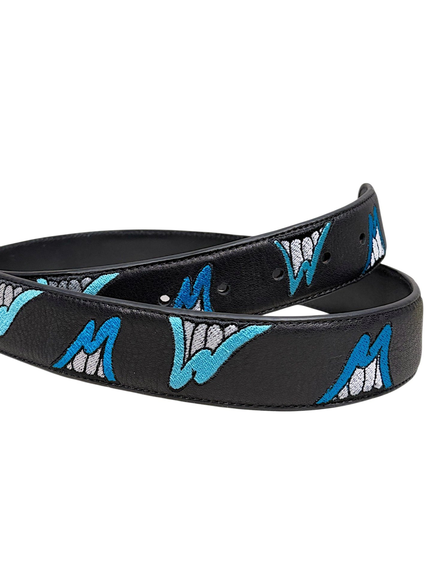 Close Up Embroidered Stitching Detail Matty Boy Chomper Belt