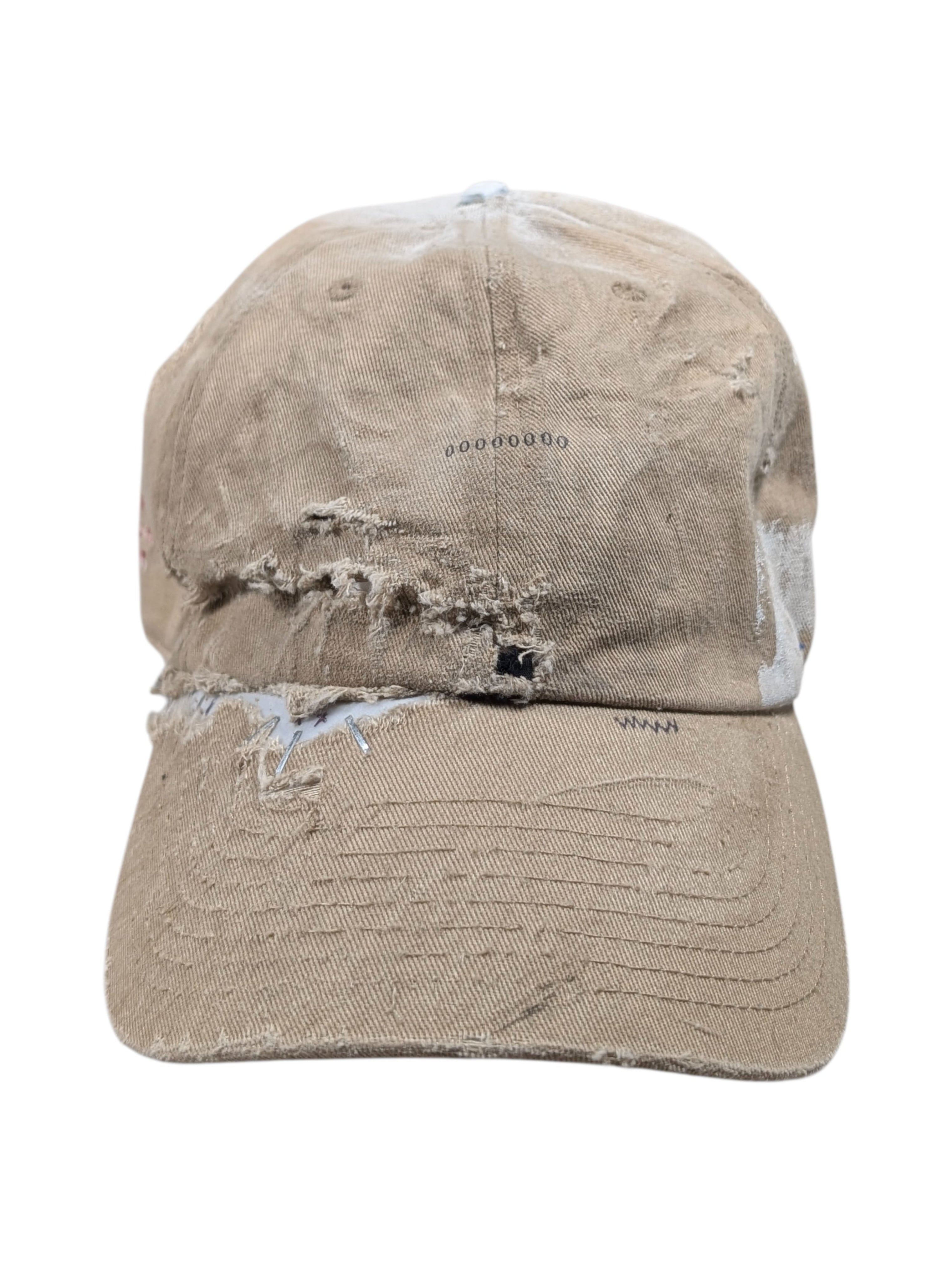 Apartment 1007 Hand Drawn Repaired Khaki Baseball Cap Hat #99 Verified YP Collective