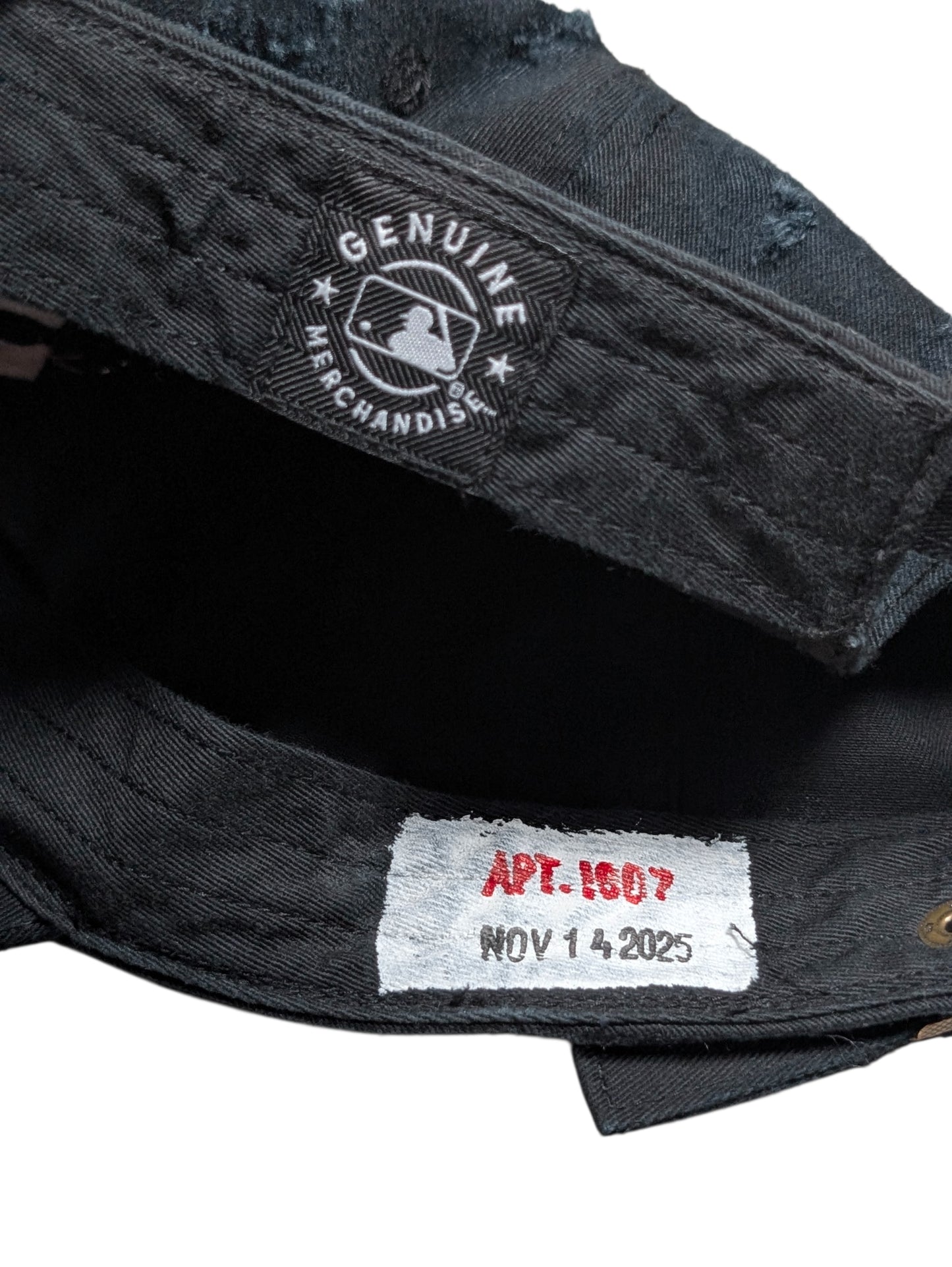 Black NY Logo Cross Staple Baseball Cap Hat #79