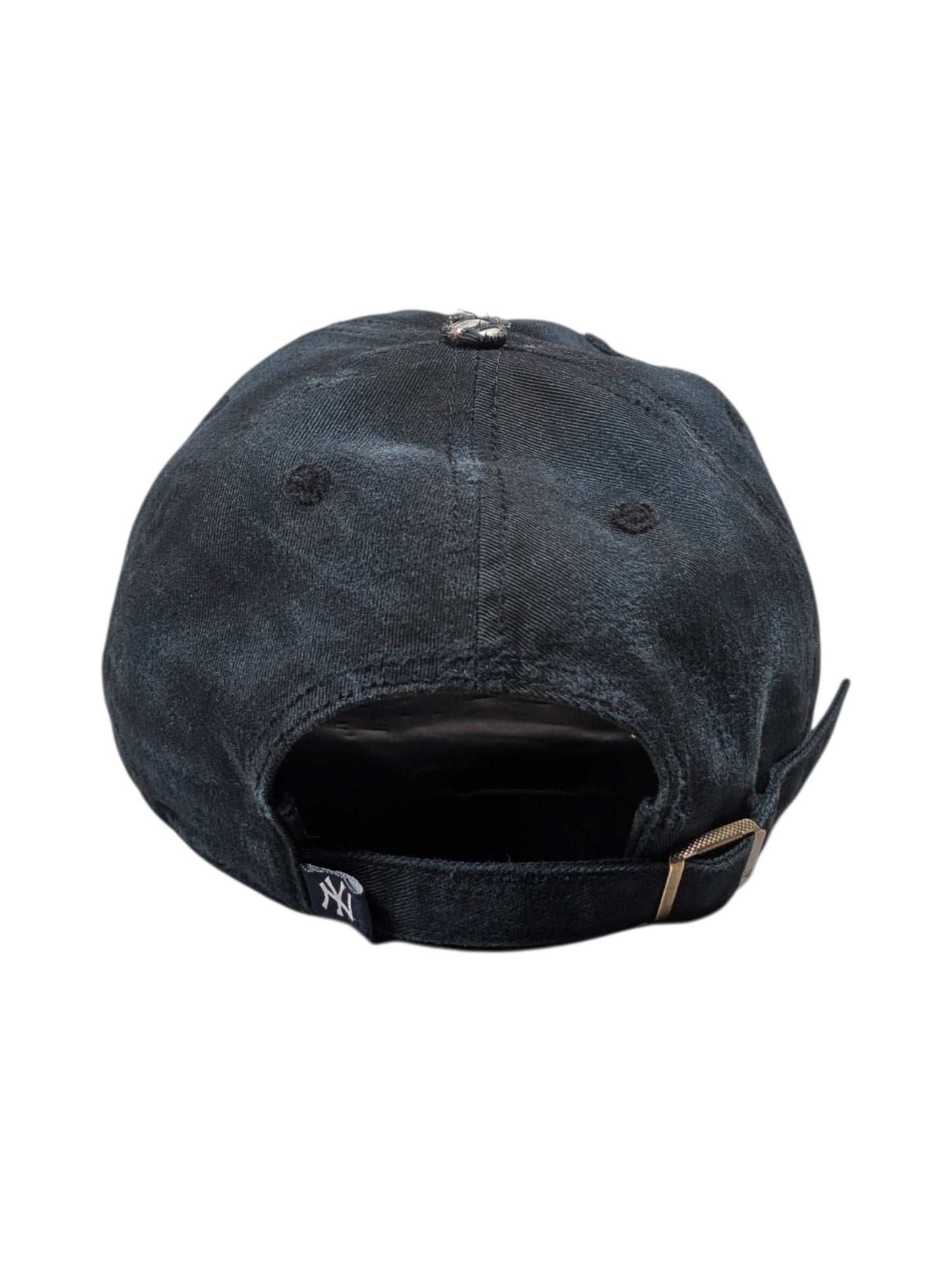 Black NY Logo Cross Staple Baseball Cap Hat #79