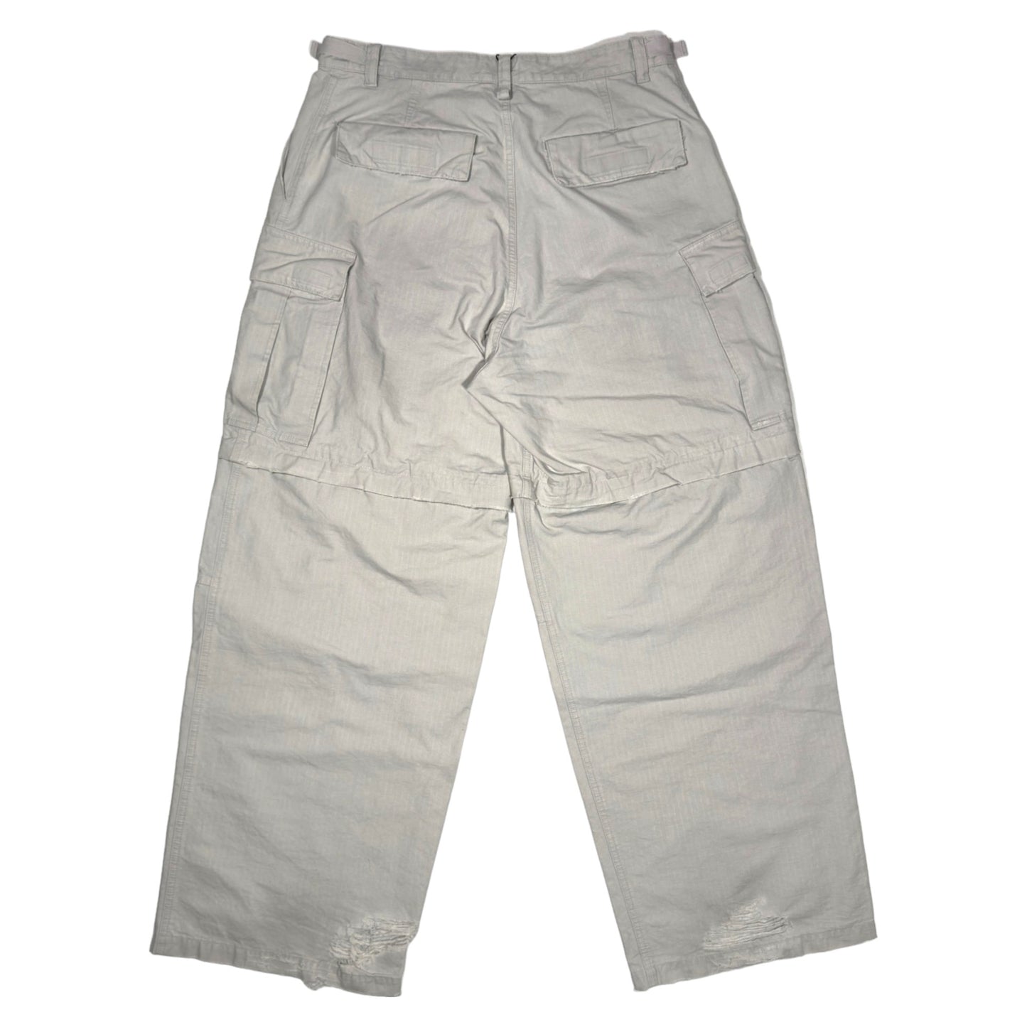 Distressed Adjustable Large Cargo Pants Cotton-Ripstop