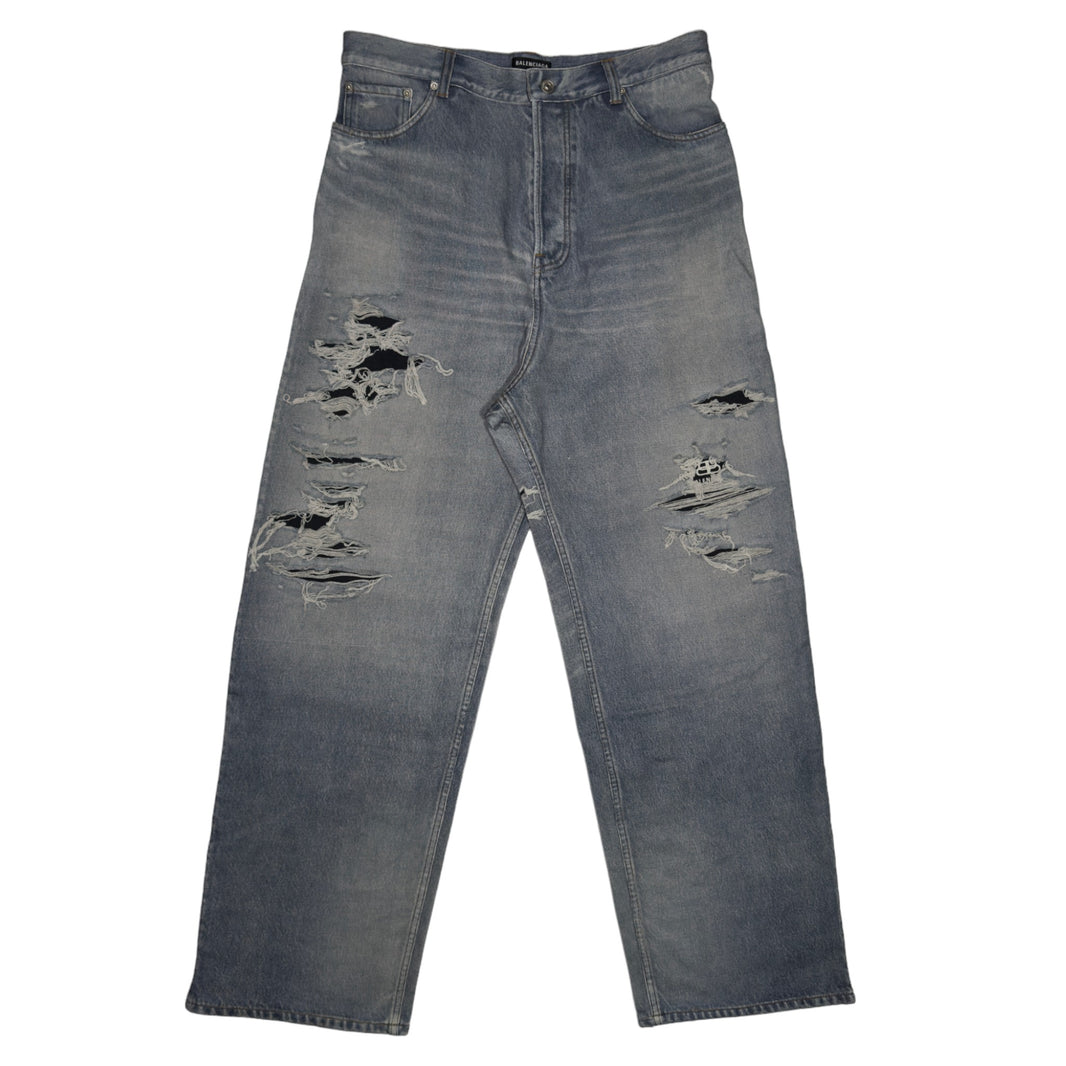 Trompe L’oeil Distressed Blue Sweatpants