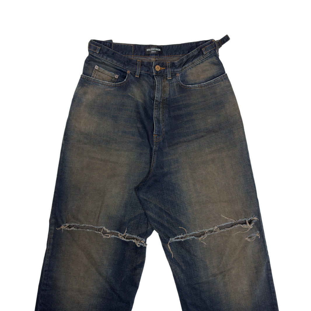 Balenciaga Destroyed Faded Skater Jeans Verified YP Collective