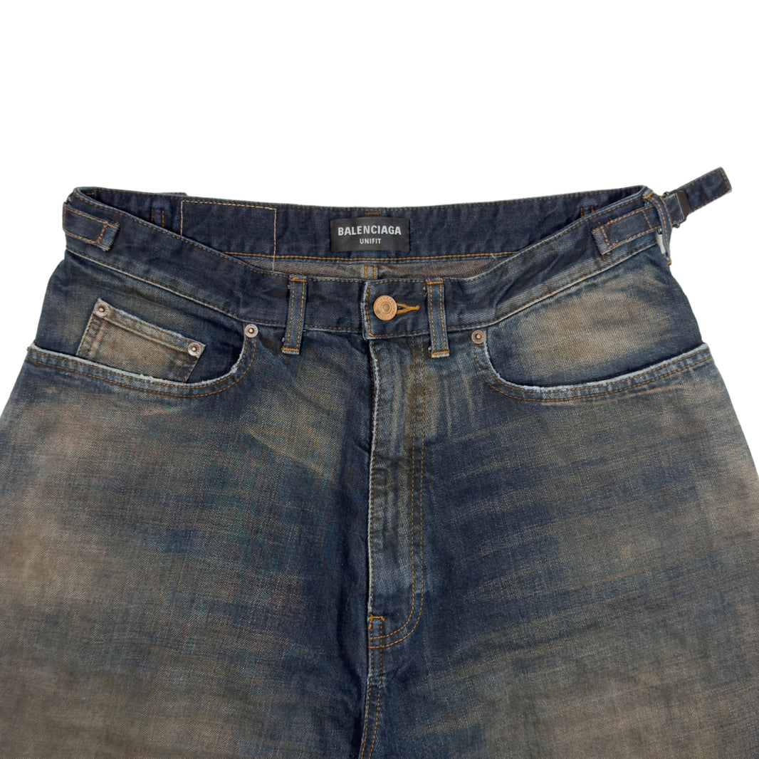 Balenciaga Destroyed Faded Skater Jeans Authenticated Designer