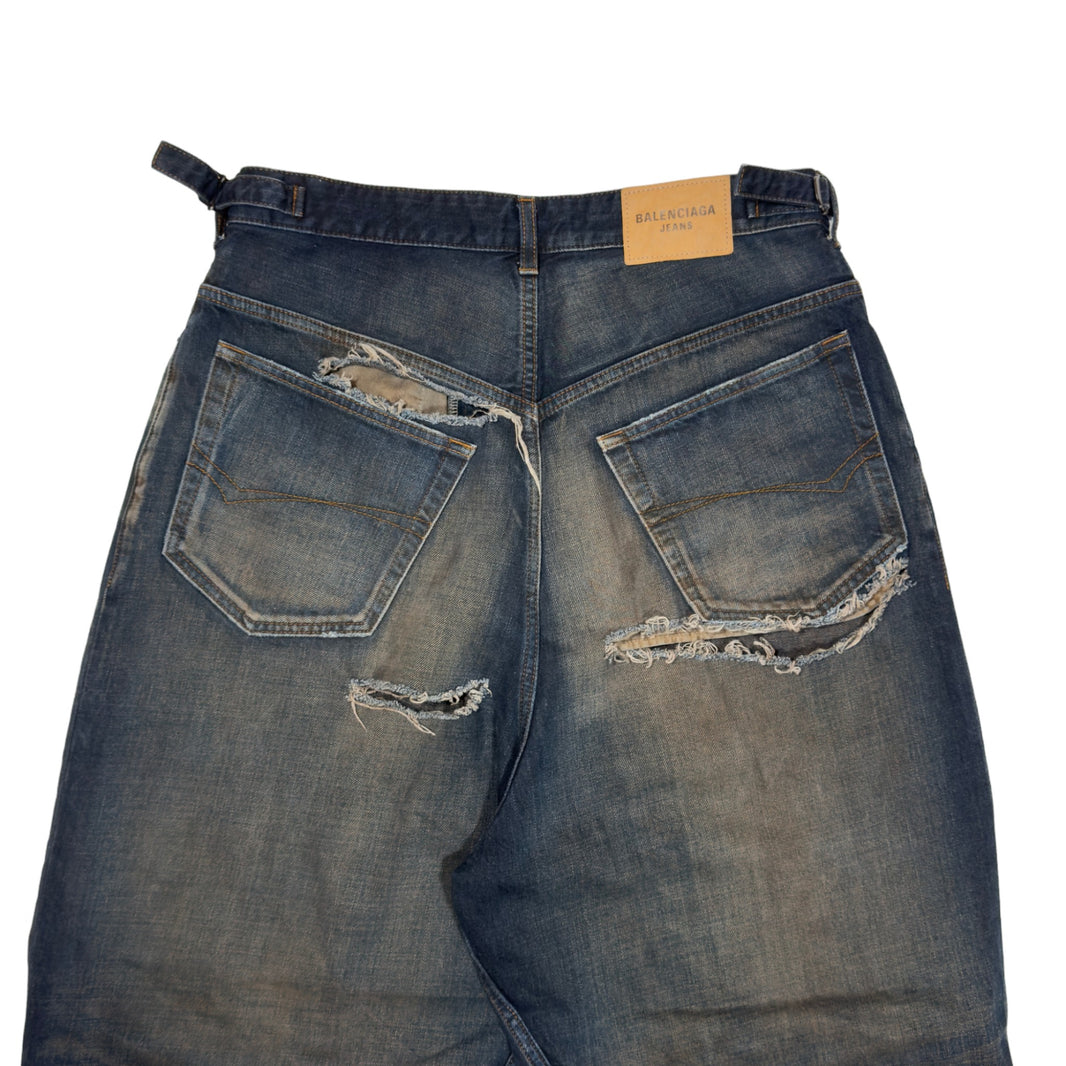 Balenciaga Destroyed Faded Skater Jeans Archival