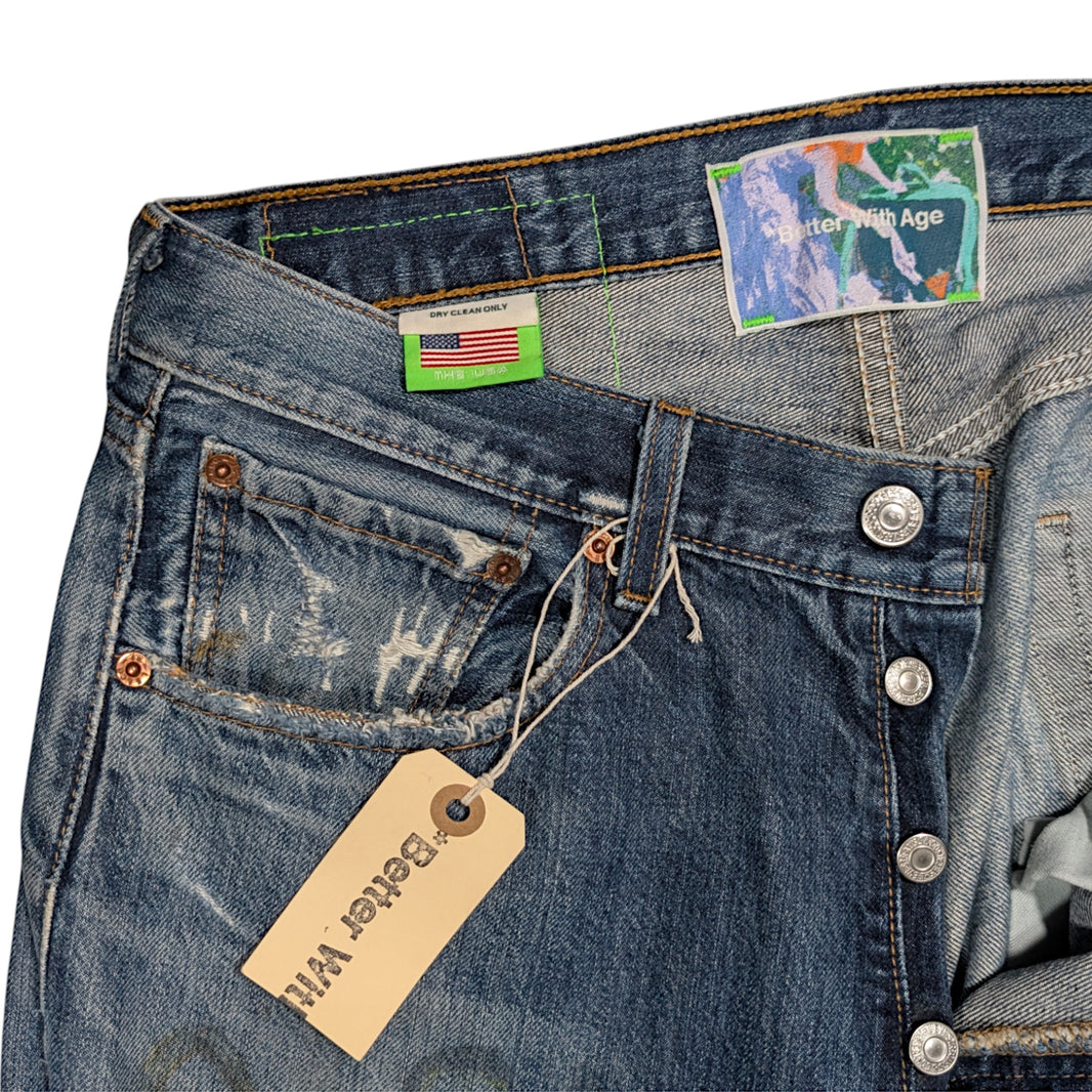 Better With Age Better With Age Double Wide Flare Painted Vintage Levi's Jeans Verified YP Collective