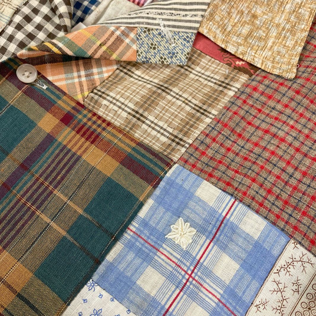 BODE Upcycled Tartan Quilt Shirt 1/1 Sterling Silver Hardware