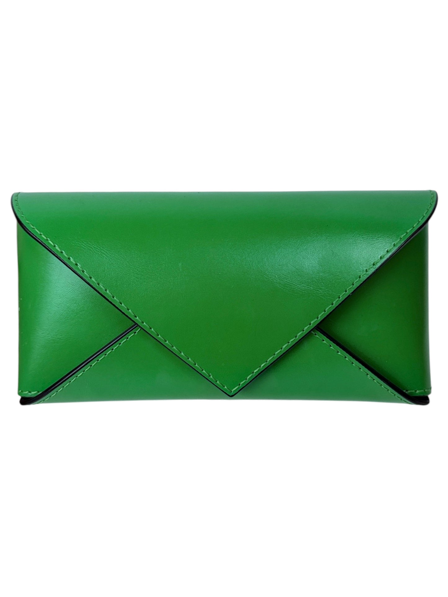 Green Bottega Veneta leather envelope case for Knot cat eye sunglasses
