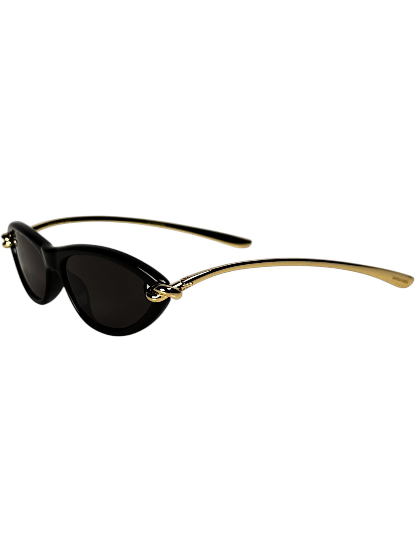 Bottega Veneta Knot sunglasses black frame with gold-tone metal temples