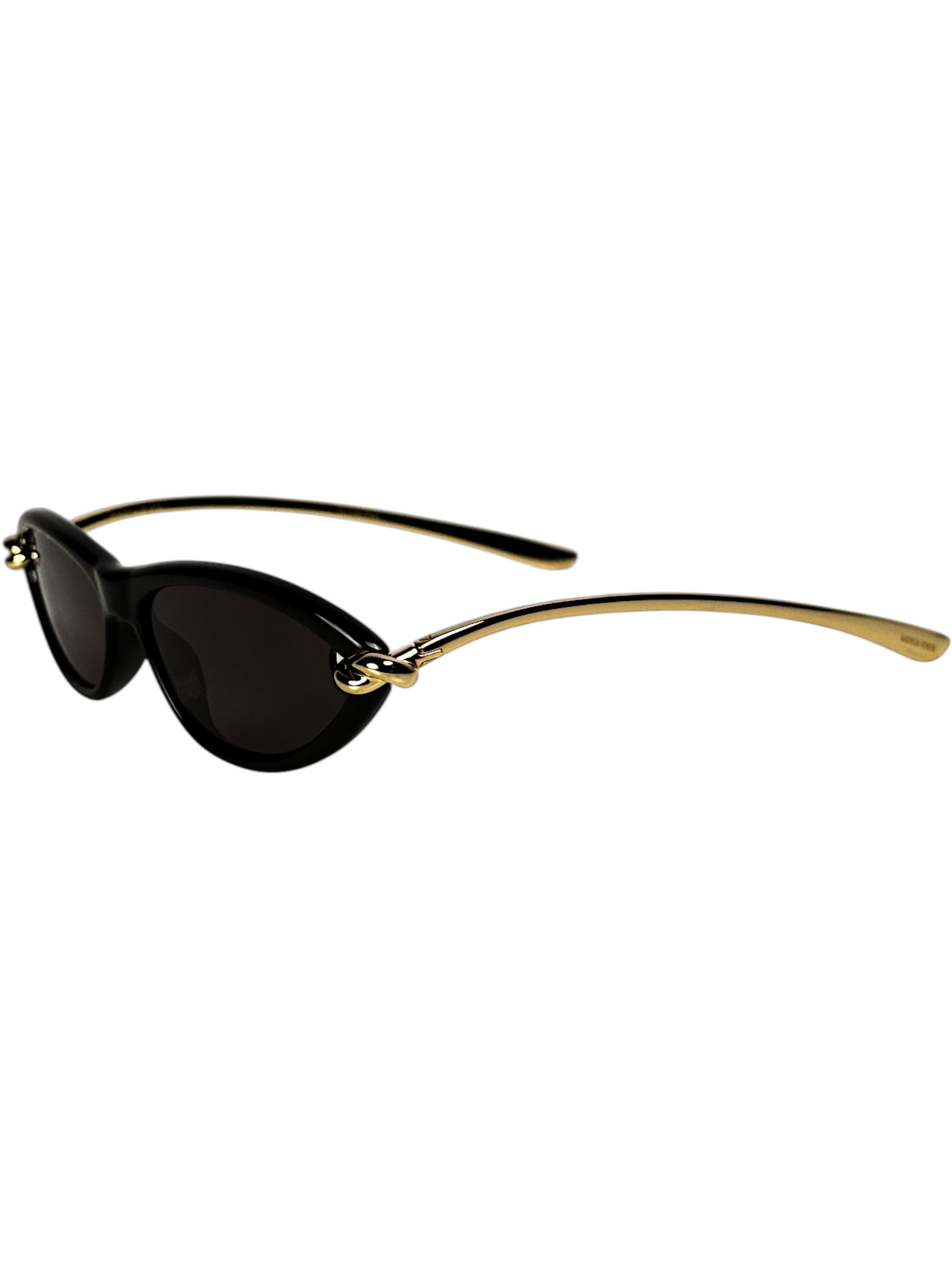 Bottega Veneta Knot sunglasses black frame with gold-tone metal temples
