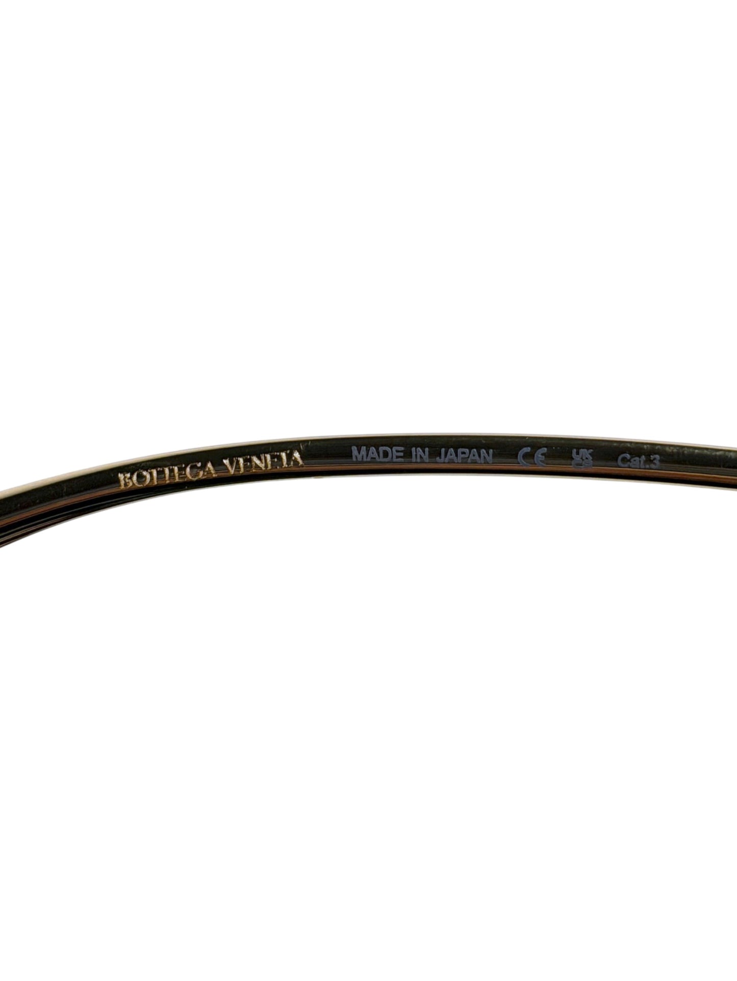 Bottega Veneta BV1390S black cat eye sunglasses interior frame marking