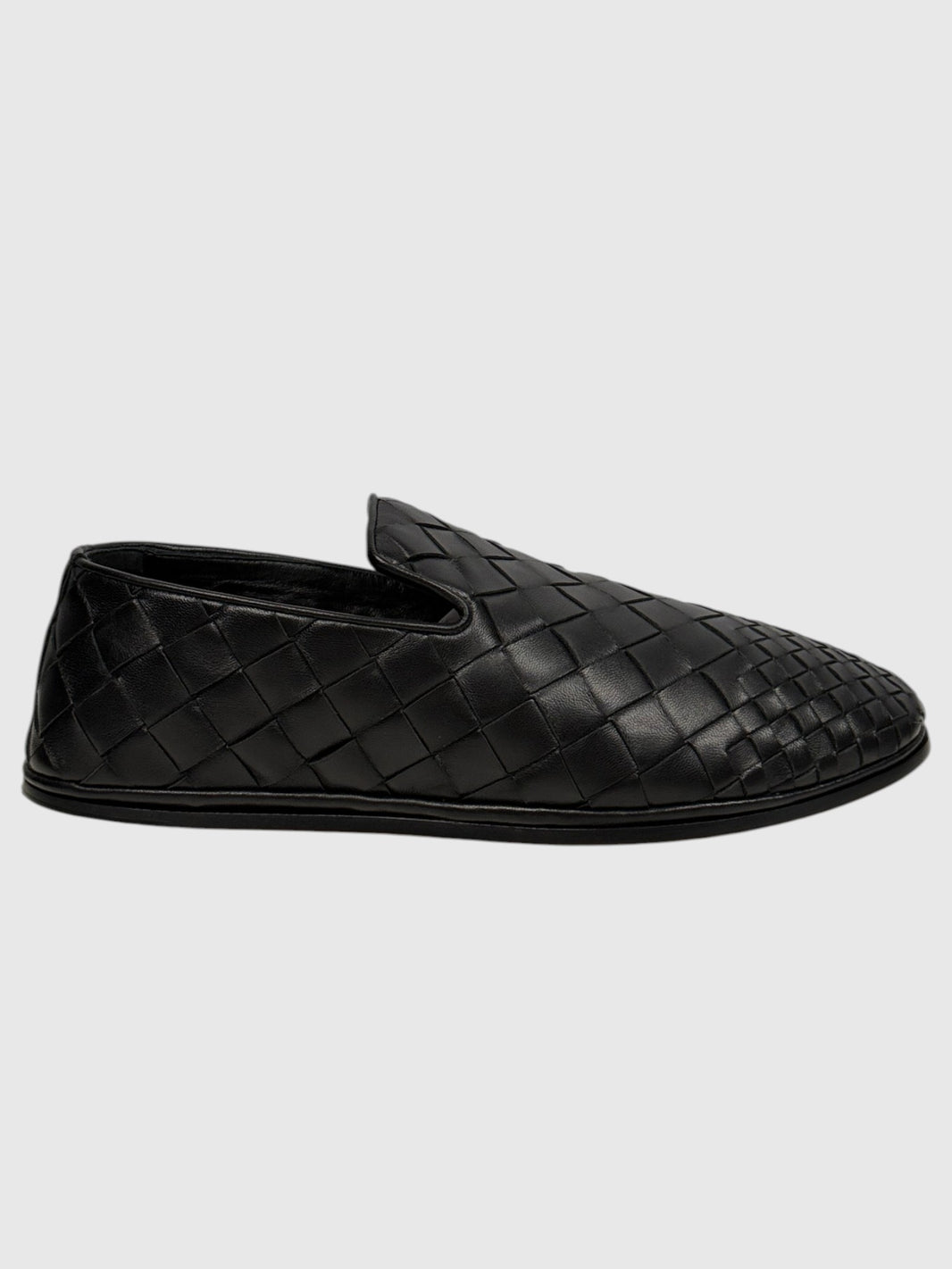 Sunday Slipper by Bottega Veneta Black Woven Lambskin Loafer
