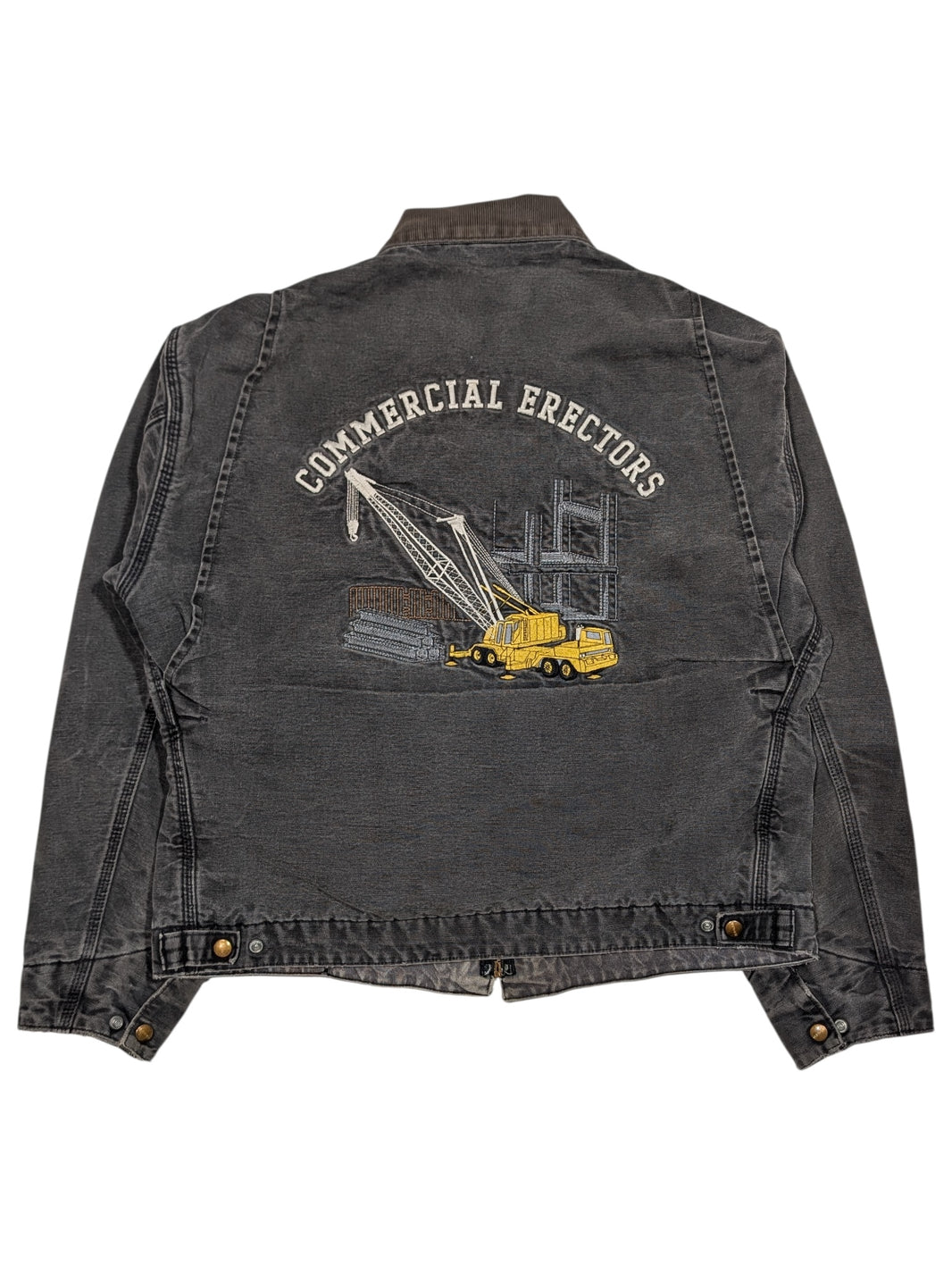 Vintage 90s Carhartt Detroit Jacket Faded Black Sterling Silver Hardware