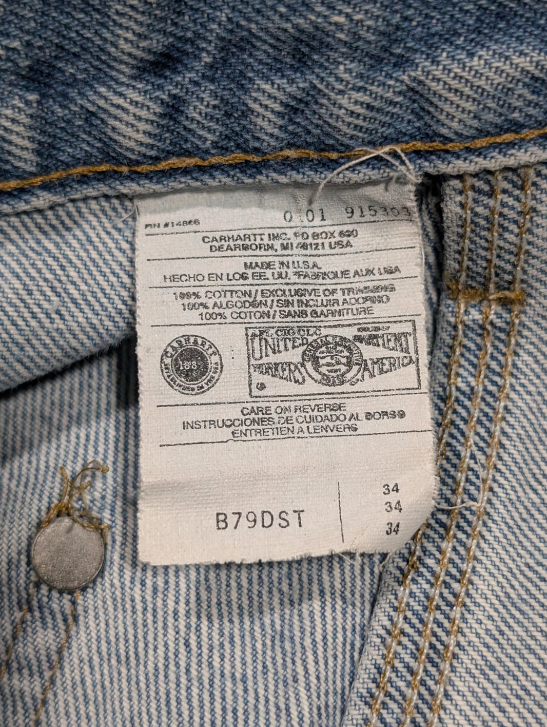 Vintage 90s Carhartt Double Knee Carpenter Denim Jean Shorts Verified YP Collective