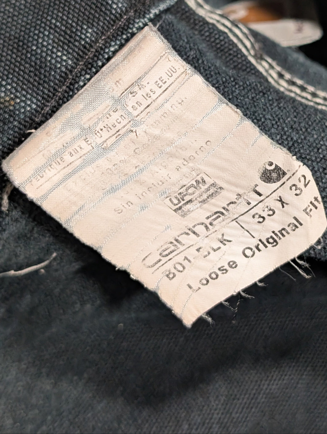 Vintage Carhartt 90s Double Knee Carpenter Pants Faded Black Verified YP Collective
