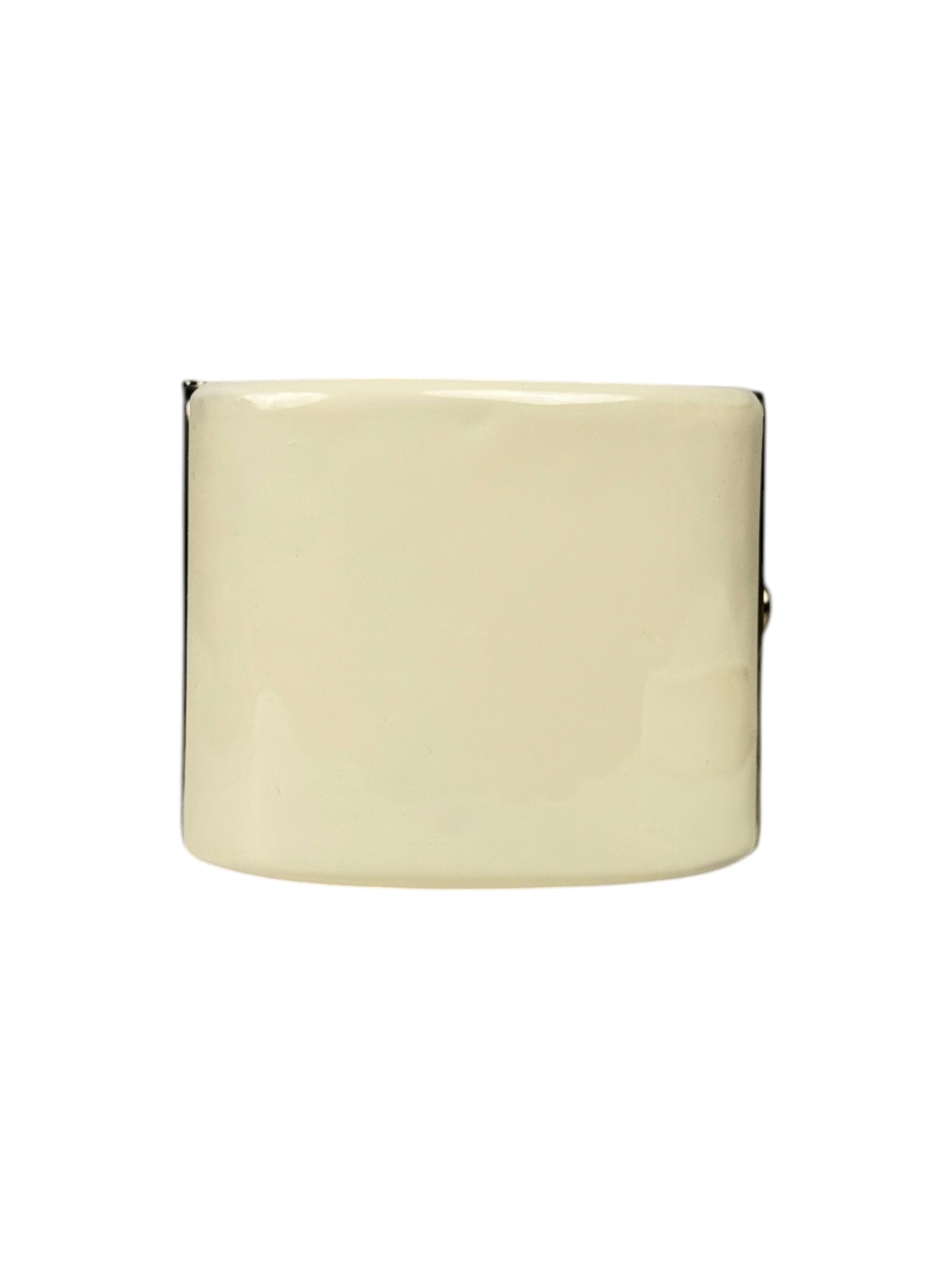 Ivory Resin Wide Cuff Bracelet Chanel Polished Finish
