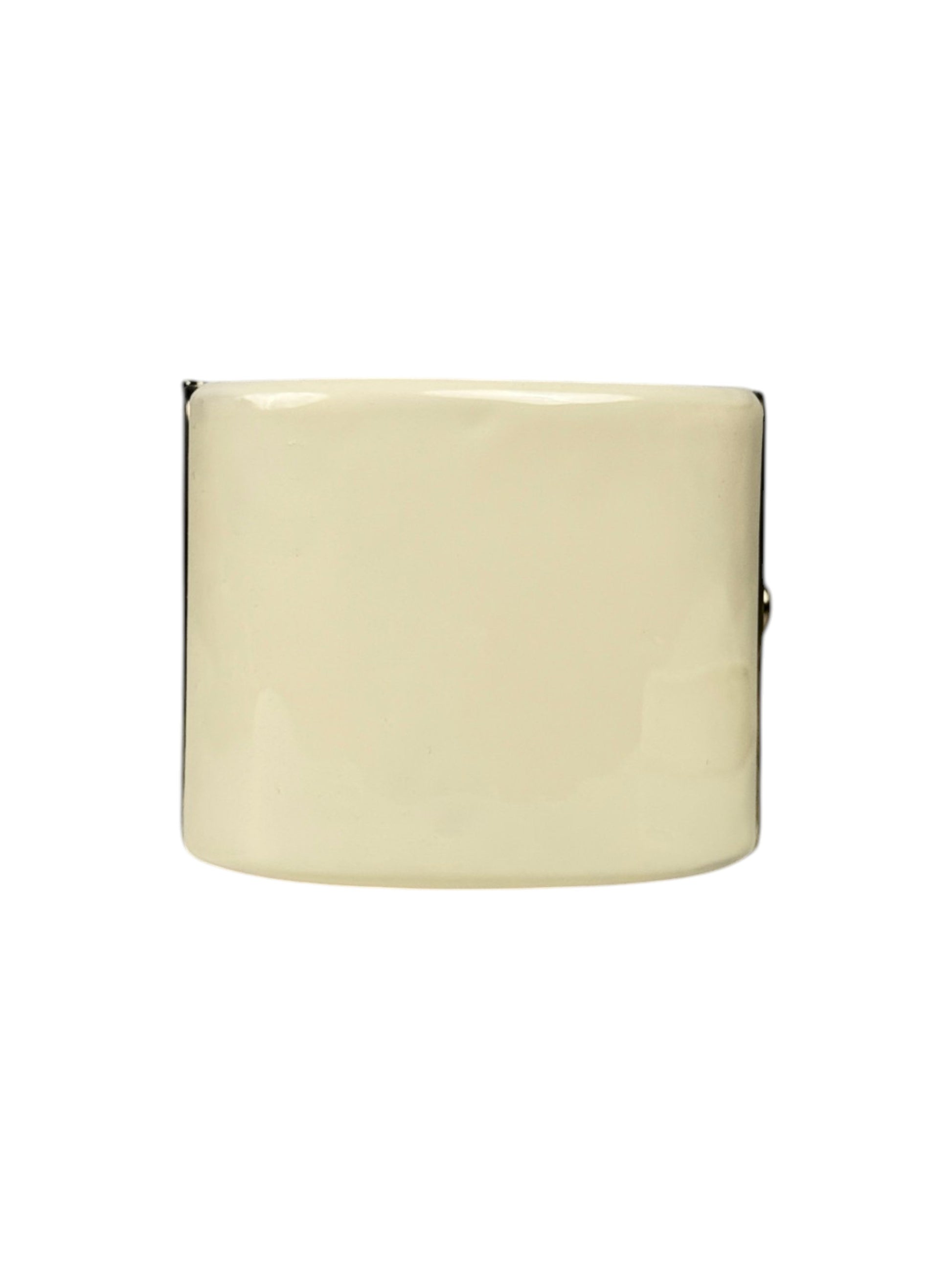 Ivory Resin Wide Cuff Bracelet Chanel Polished Finish