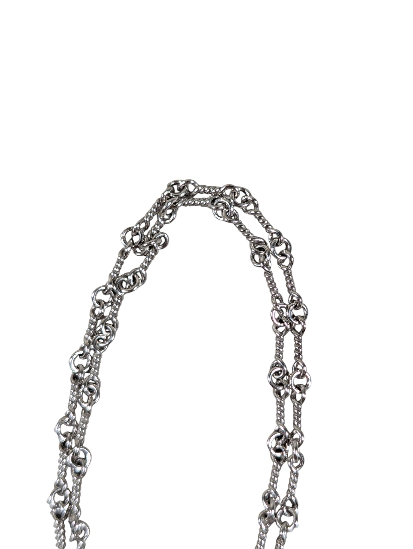 chrome hearts 18 inch white gold twist chain link detail necklace chain jewelry luxury
