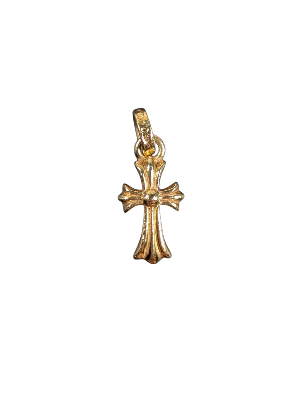 chrome hearts 22k gold babyfat cross pendant charm jewelry front view rare collectible