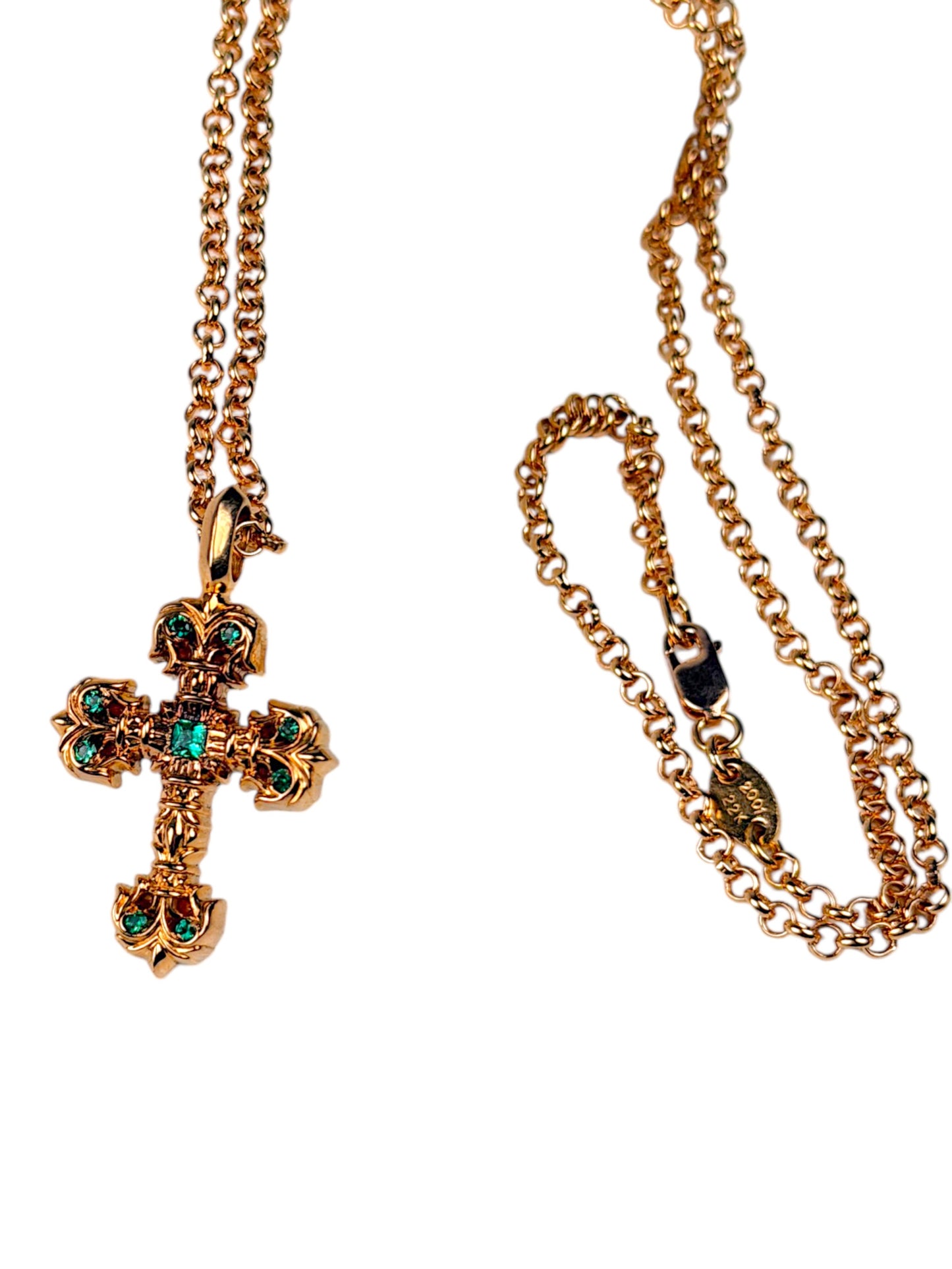 Chrome Hearts Gold Necklace with Lobster Clasp