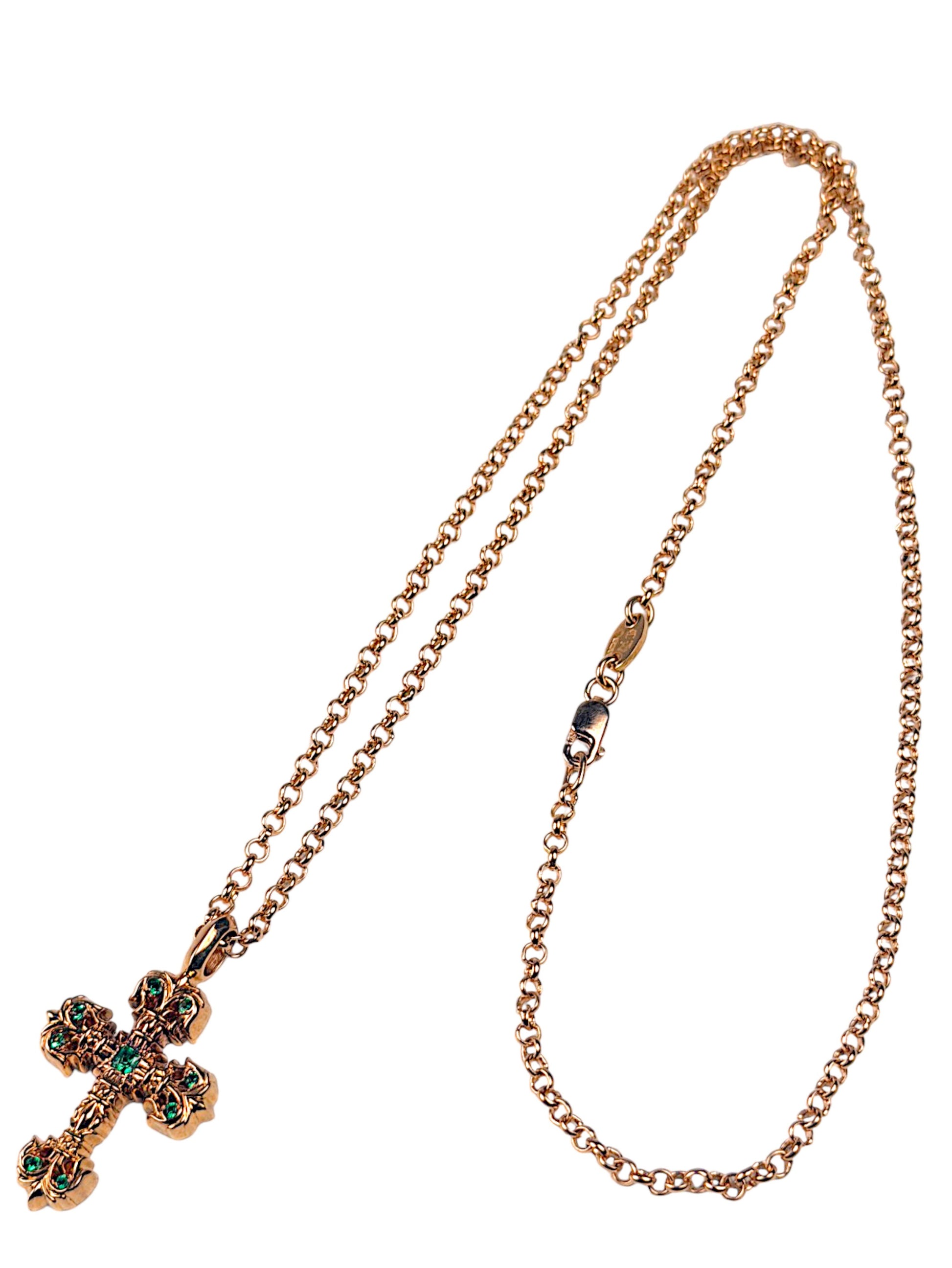 Yellow Gold Roll Chain Chrome Hearts Necklace