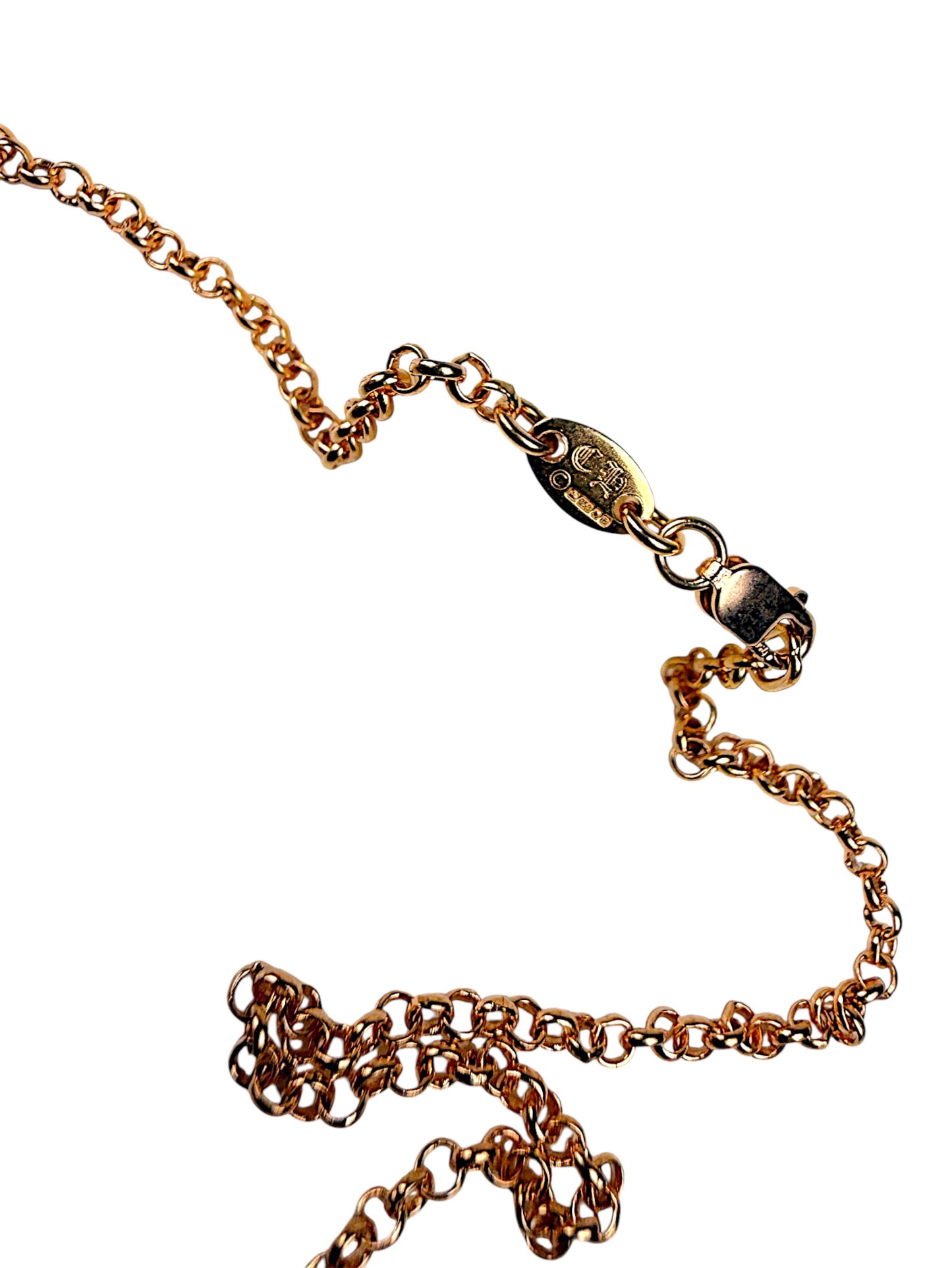 Lobster Clasp Closure Chrome Hearts Gold Roll Chain
